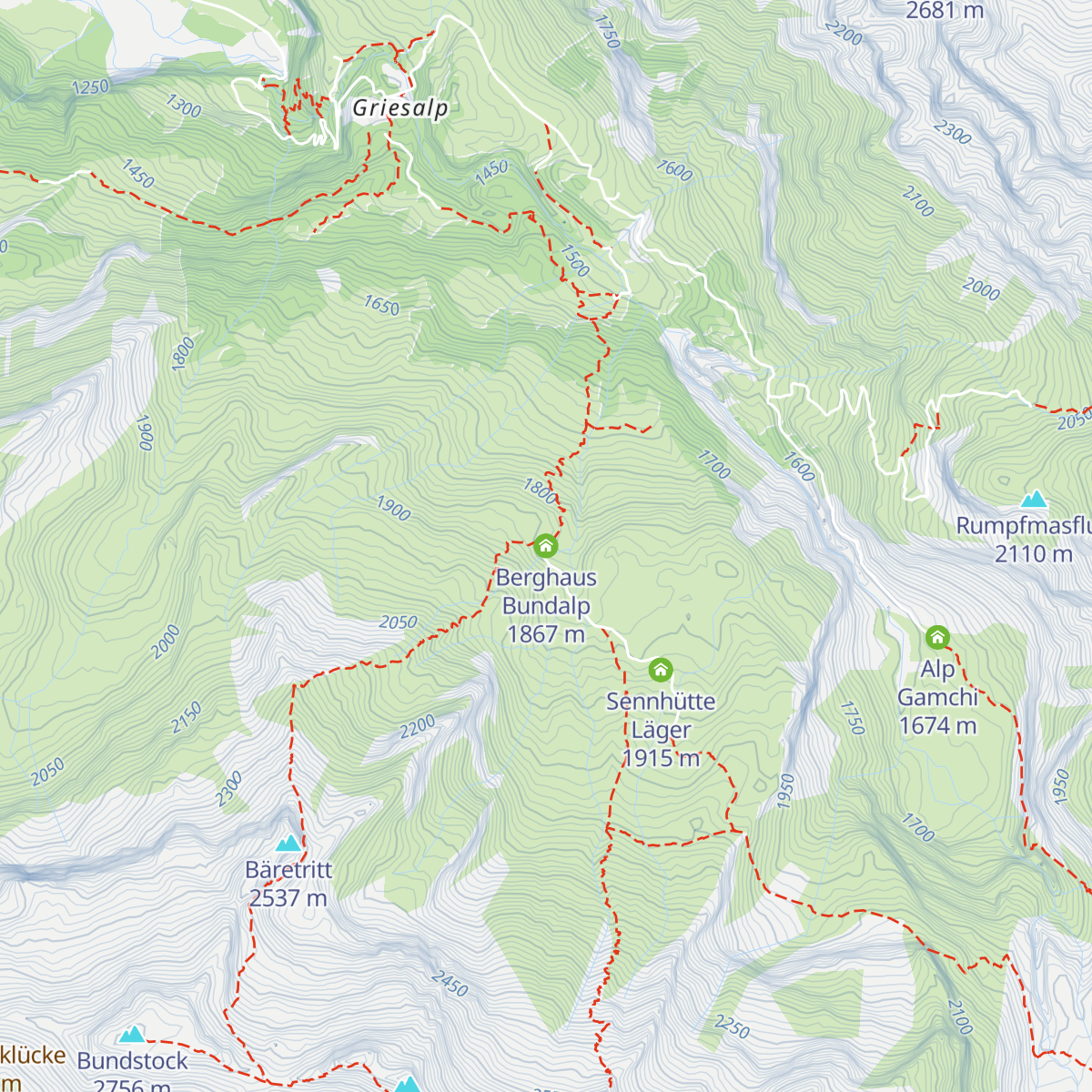 Berghaus Bundalp map