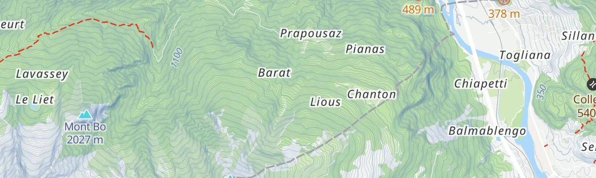 Map of the start of Rifugio Bonze