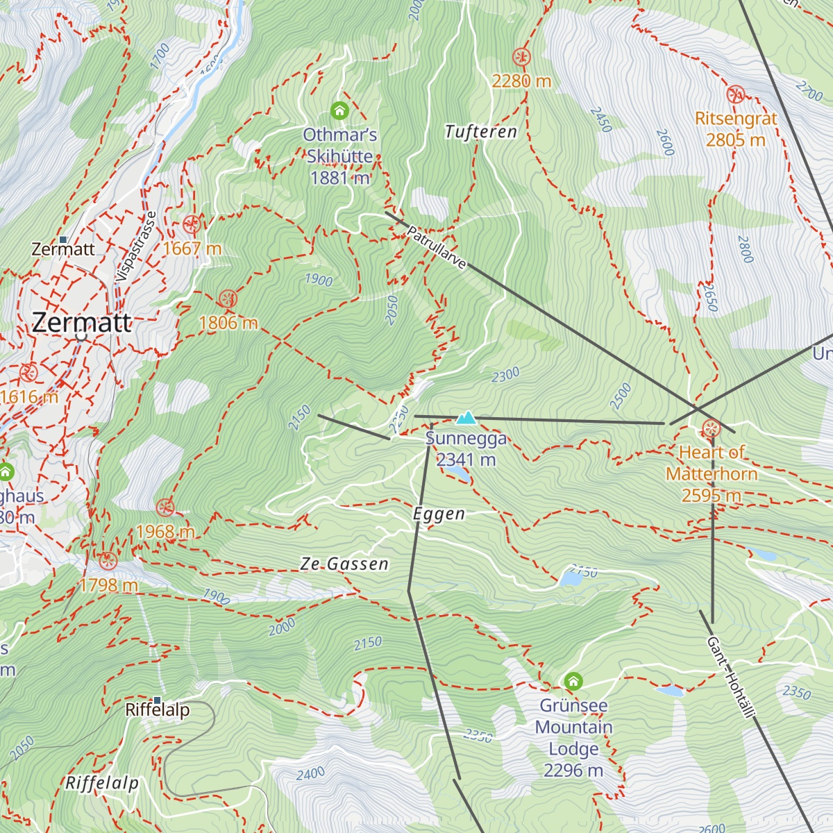 Sunnegga map