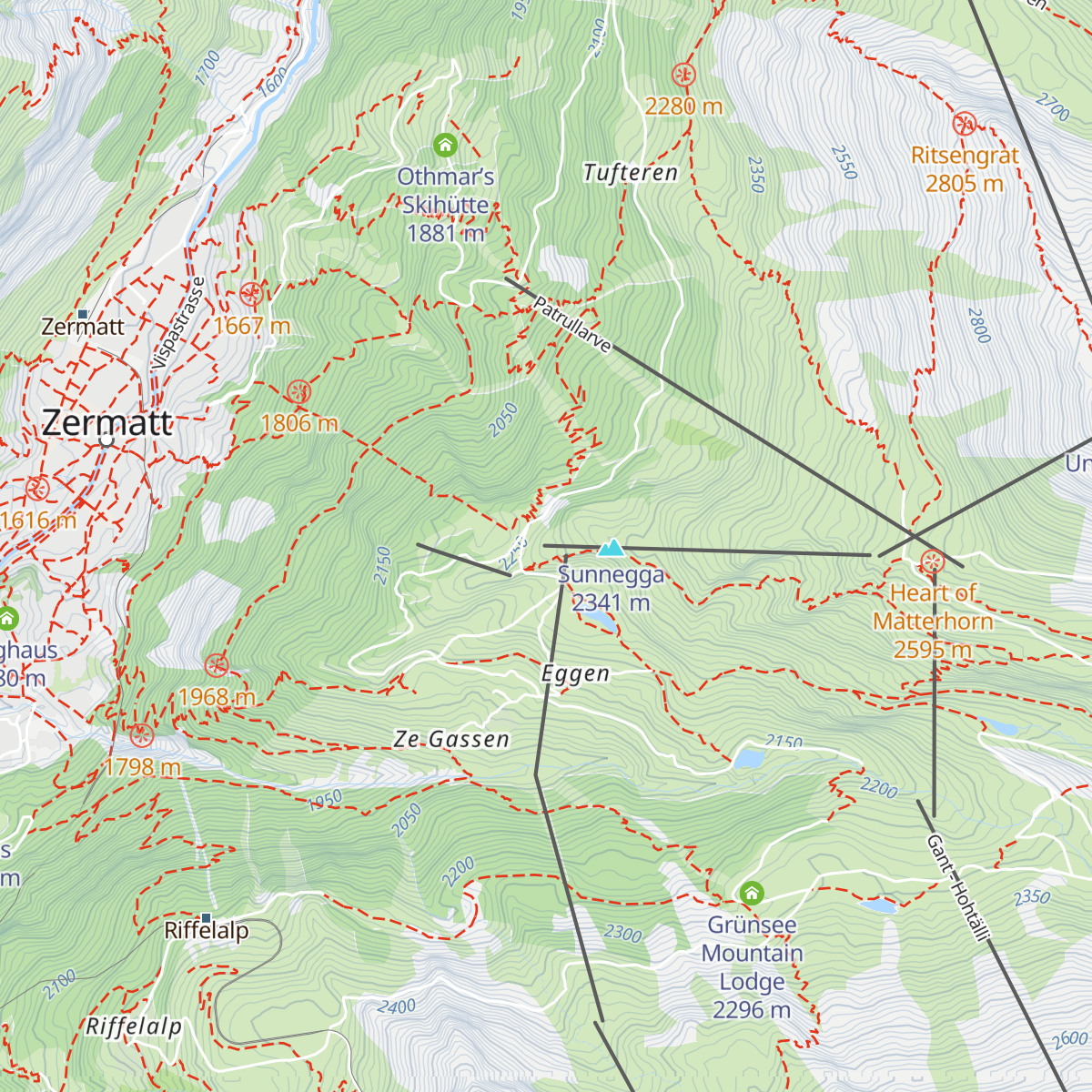 Sunnegga map