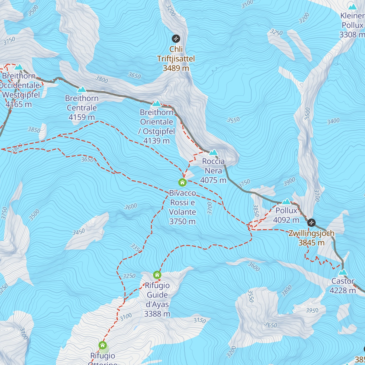 Bivacco Rossi e Volante map
