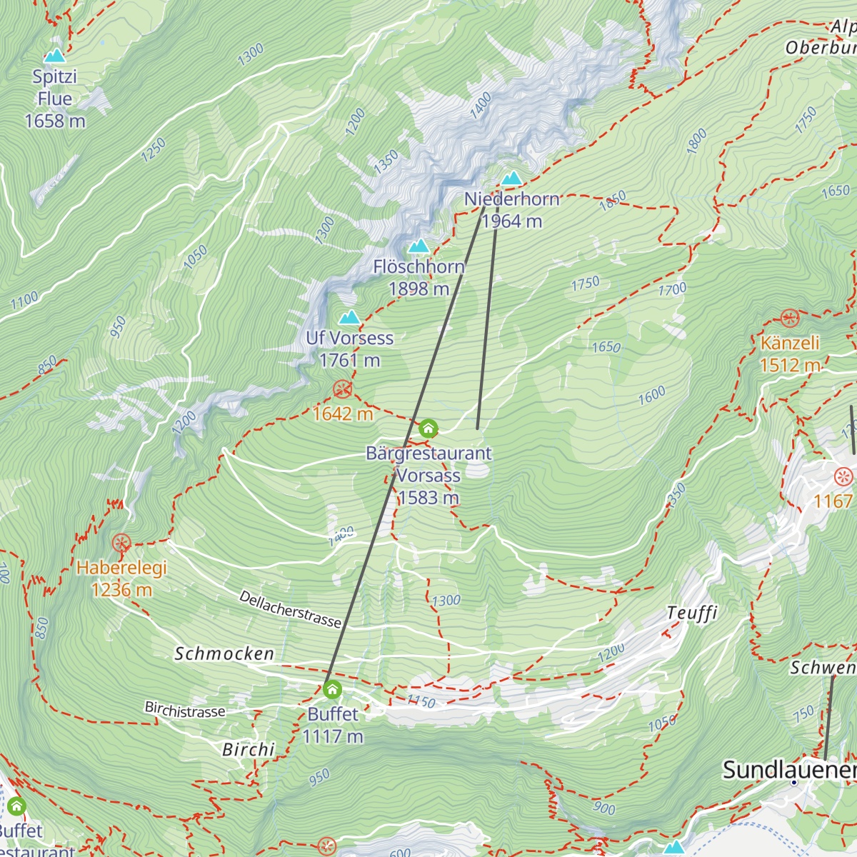 Bärgrestaurant Vorsass map