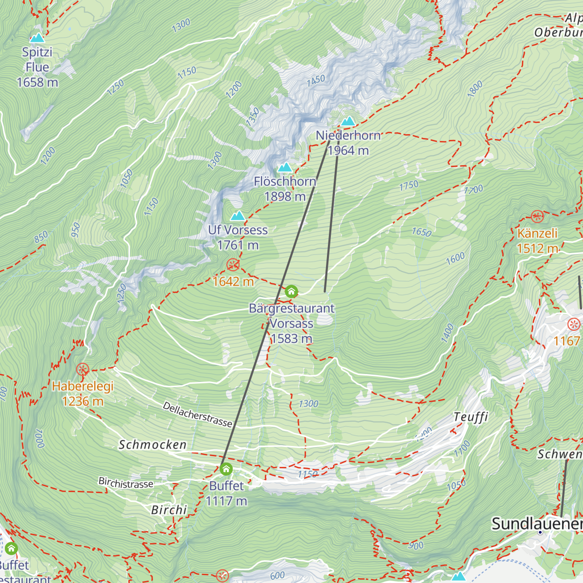 Bärgrestaurant Vorsass map