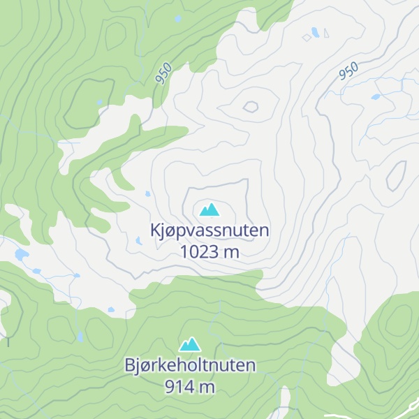 Map of Kjøpvassnuten