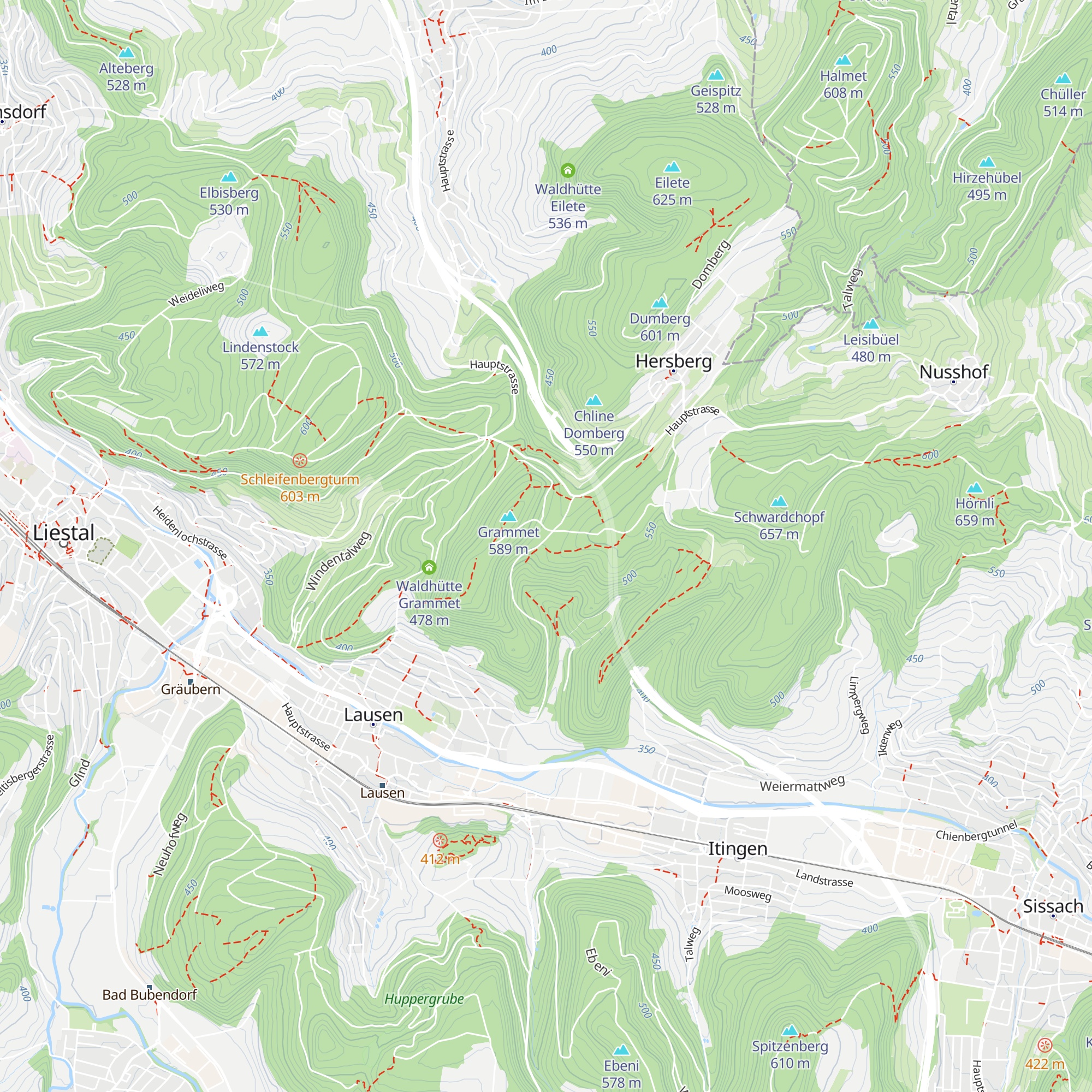 Waldhütte Edleten map