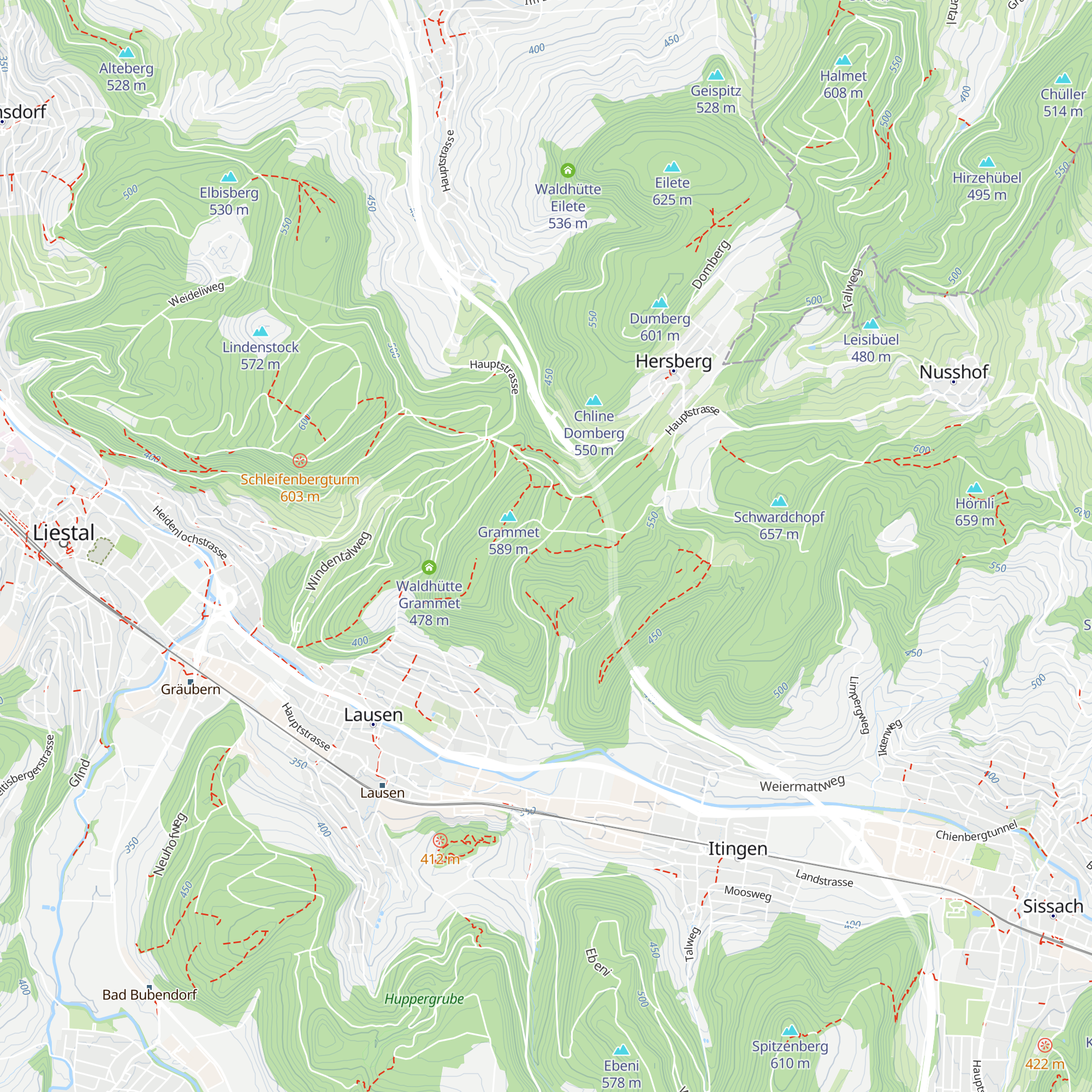 Waldhütte Edleten map