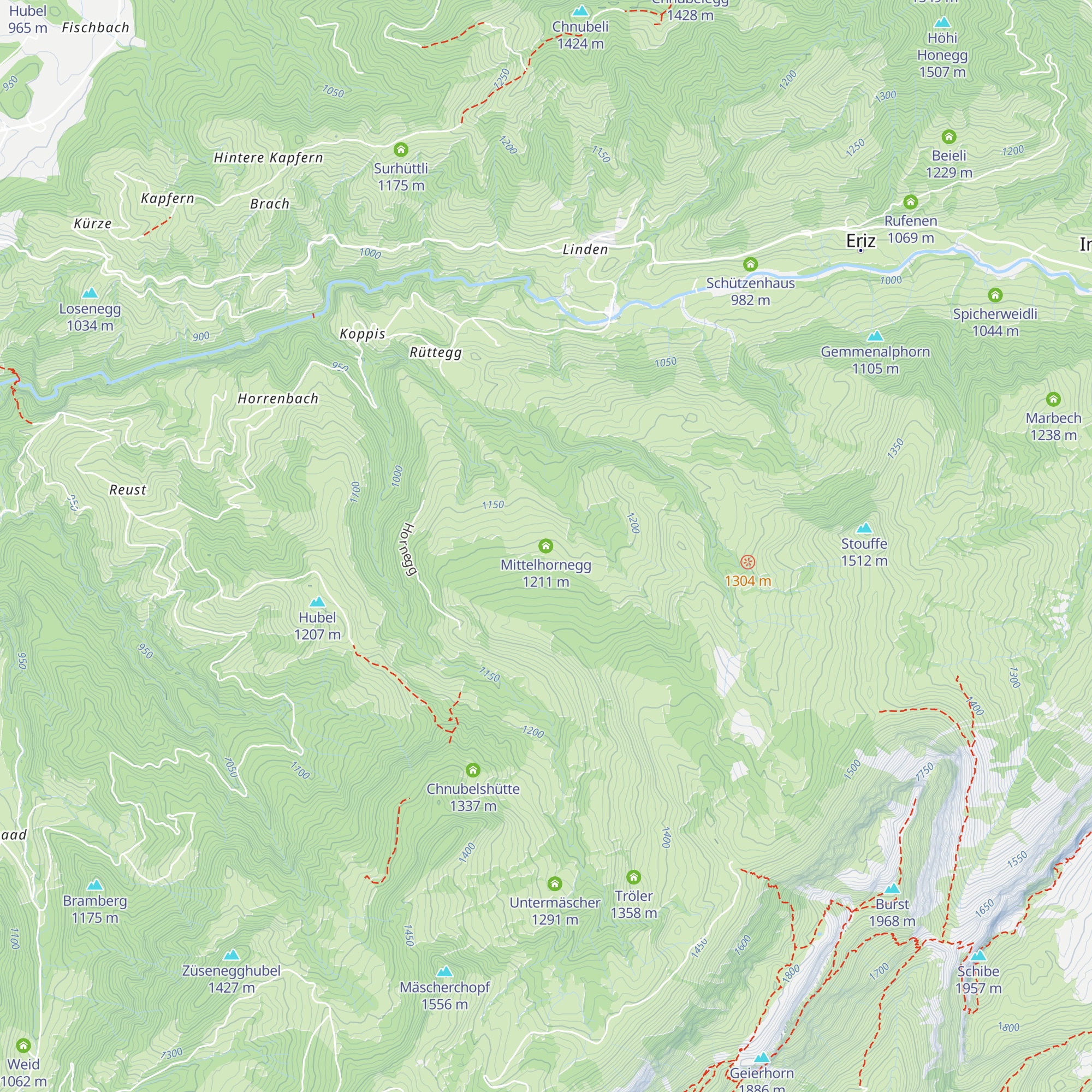 Mittelhornegg map