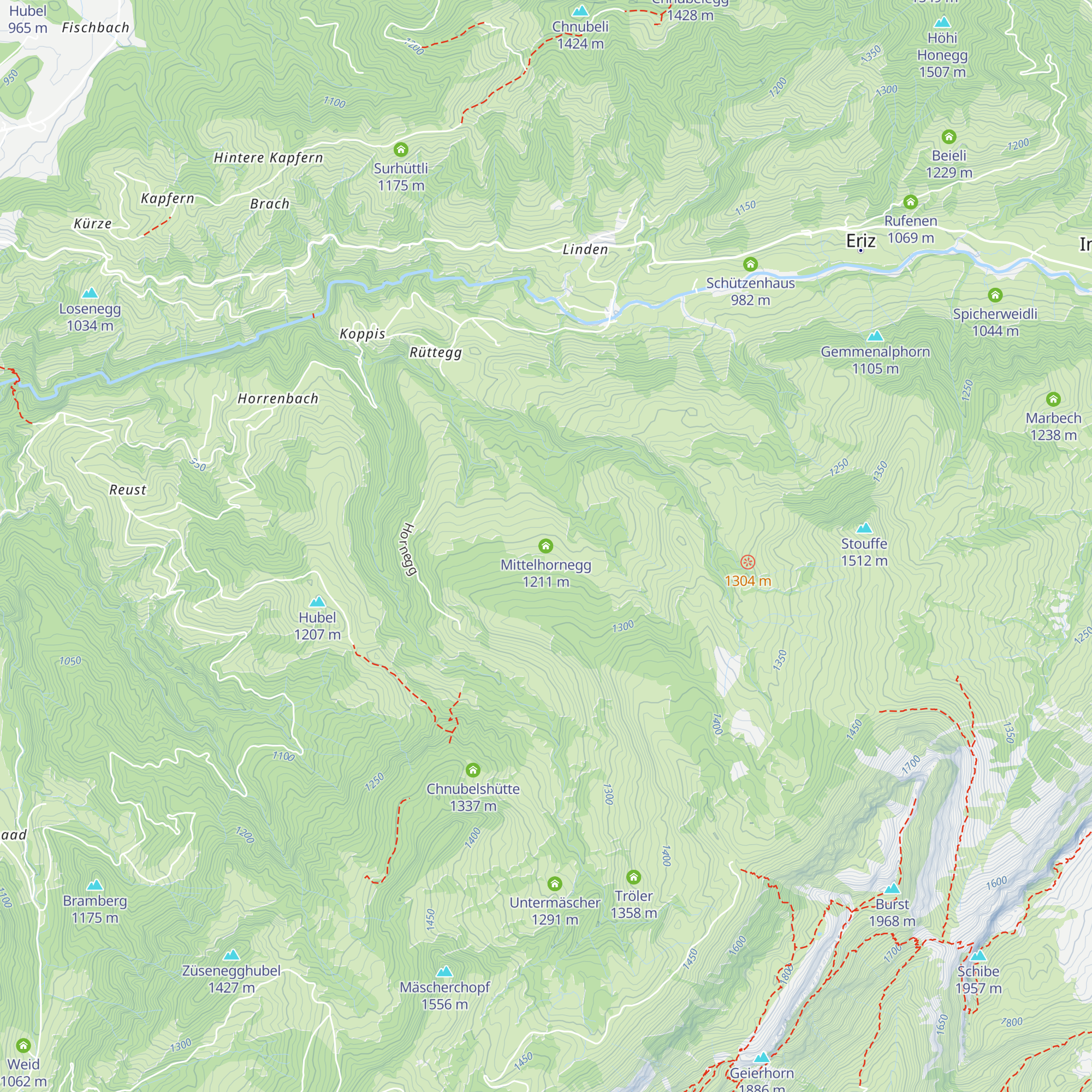 Mittelhornegg map