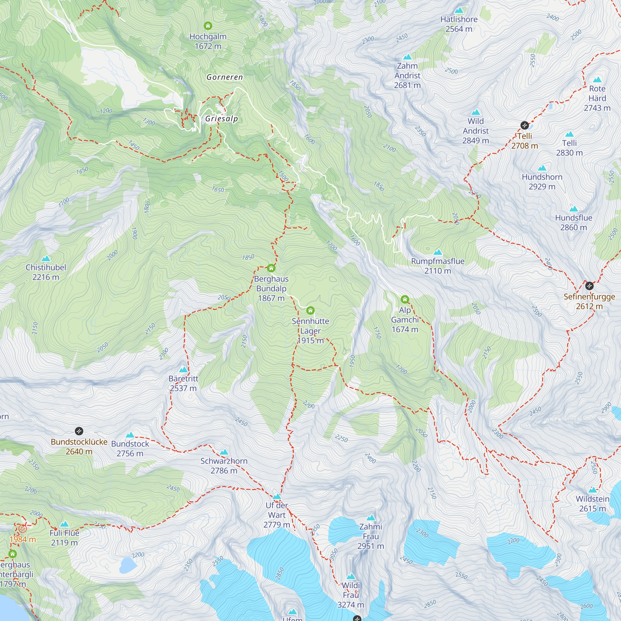 Sennhütte Läger map