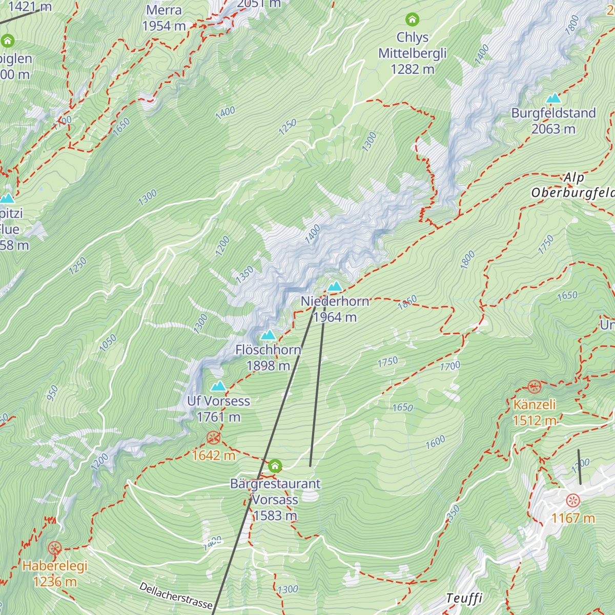 Bergrestaurant Niederhorn map