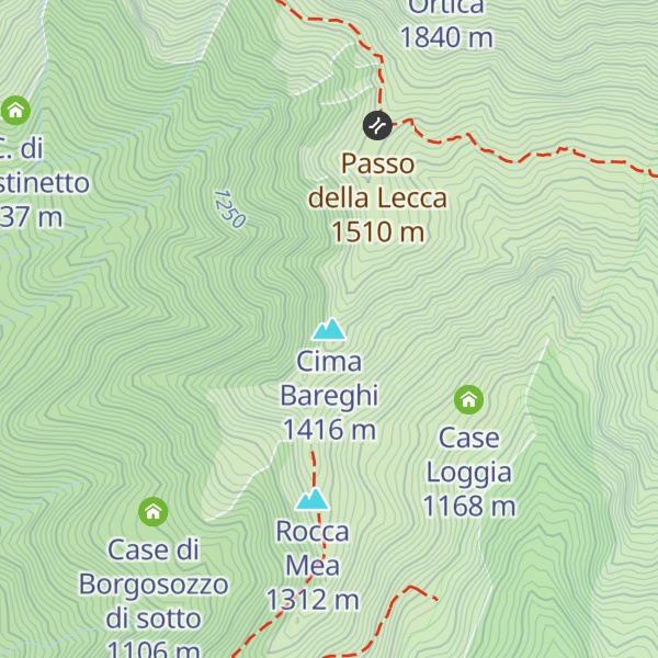Map of Cima Bareghi