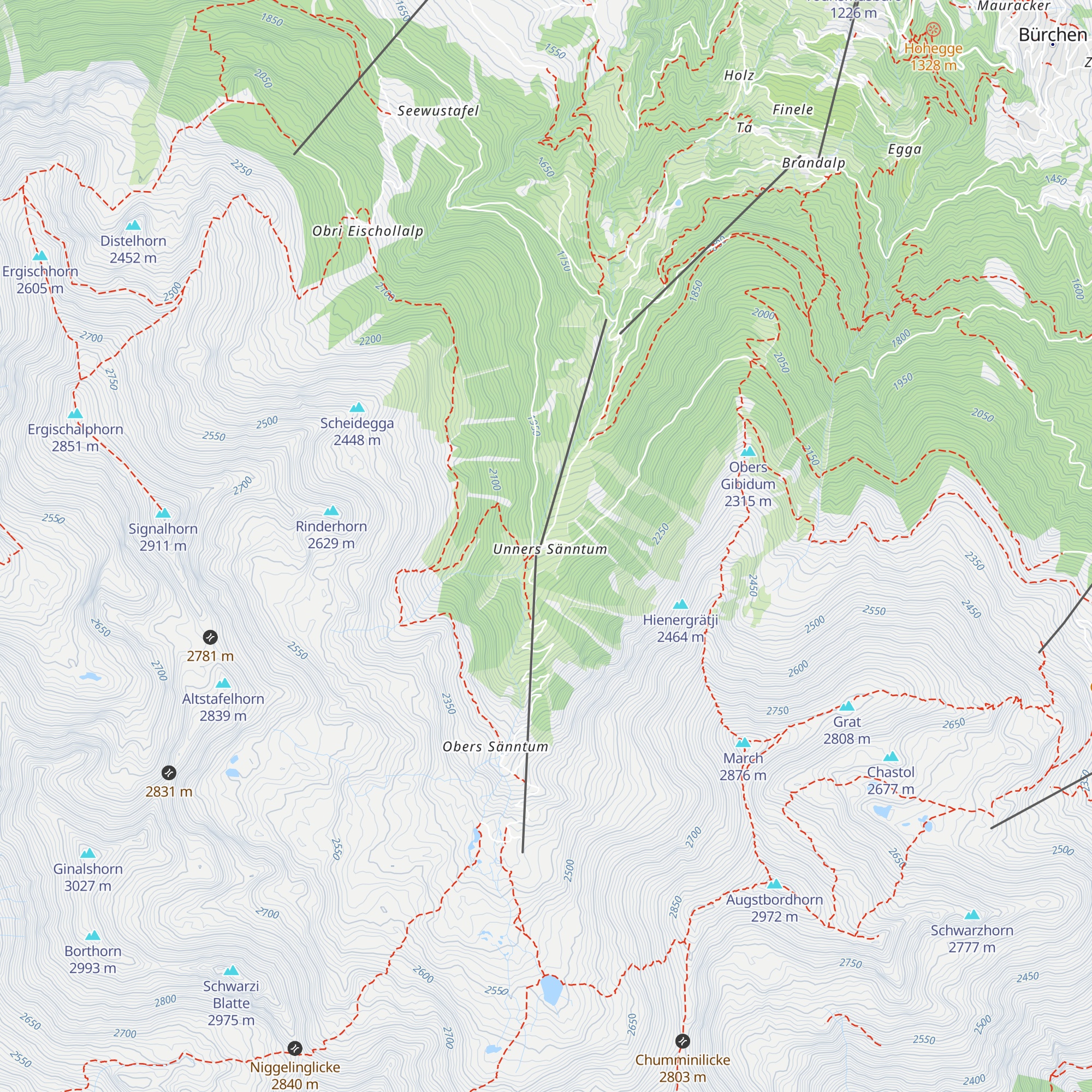 Bergrestaurant Ginals map