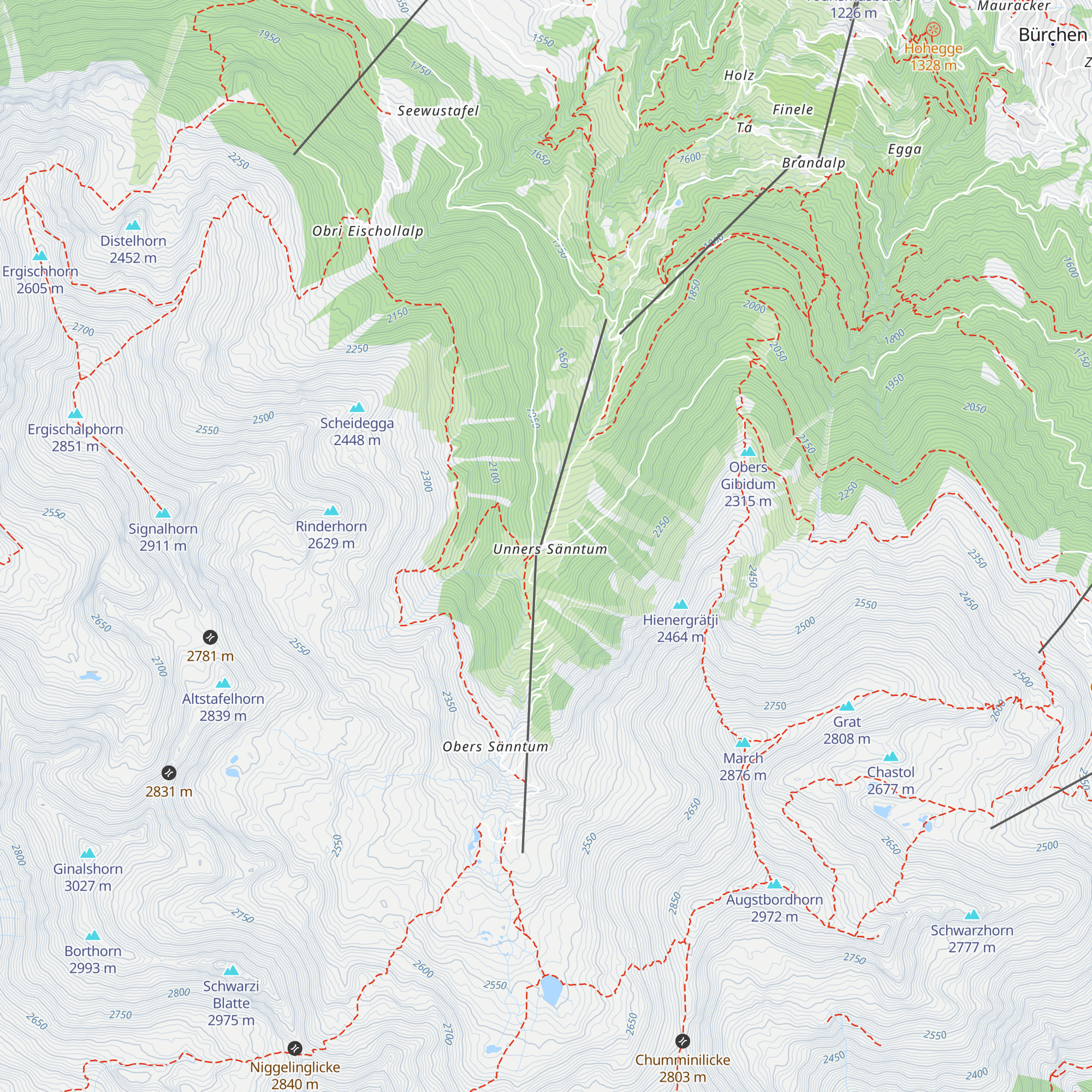 Bergrestaurant Ginals map