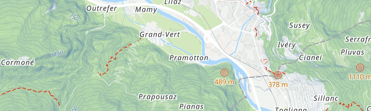 Map of the start of Torre Pramotton e Pianas