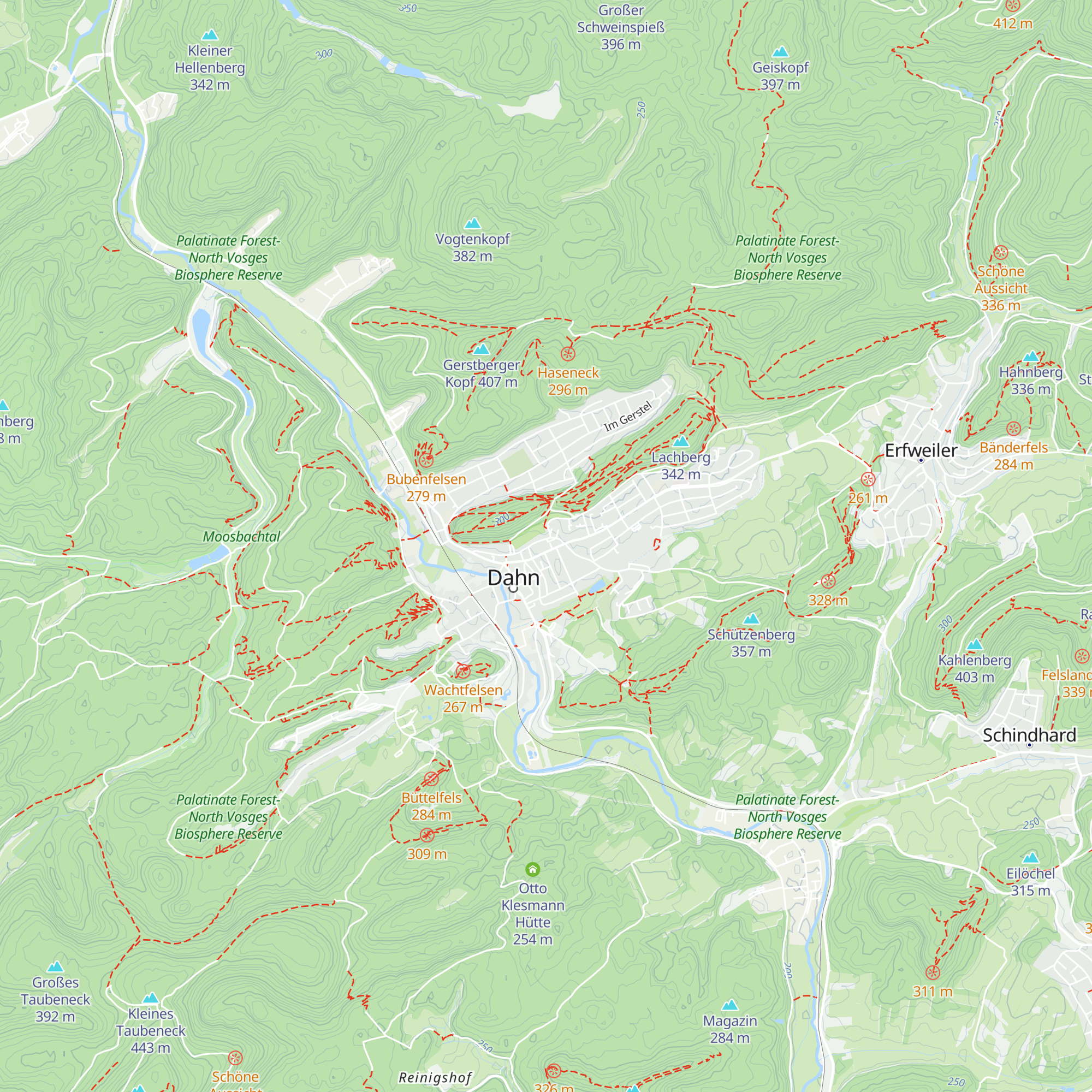 Tourist Information Dahner Felsenland map