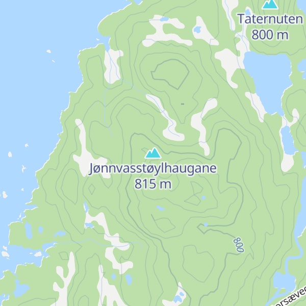 Map of Jønnvasstøylhaugane