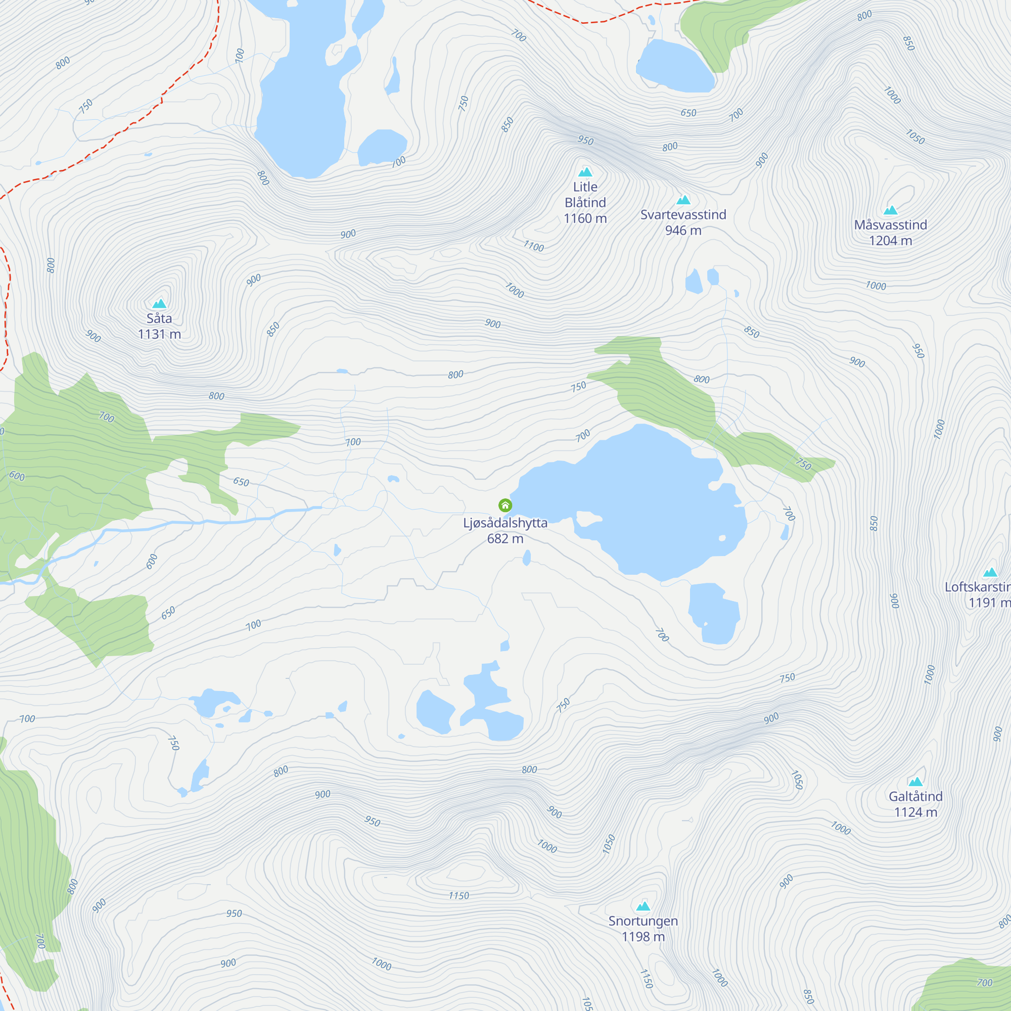 Ljøsådalshytta map