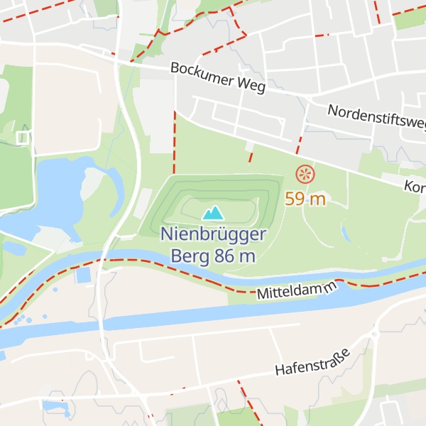Map of Nienbrügger Berg