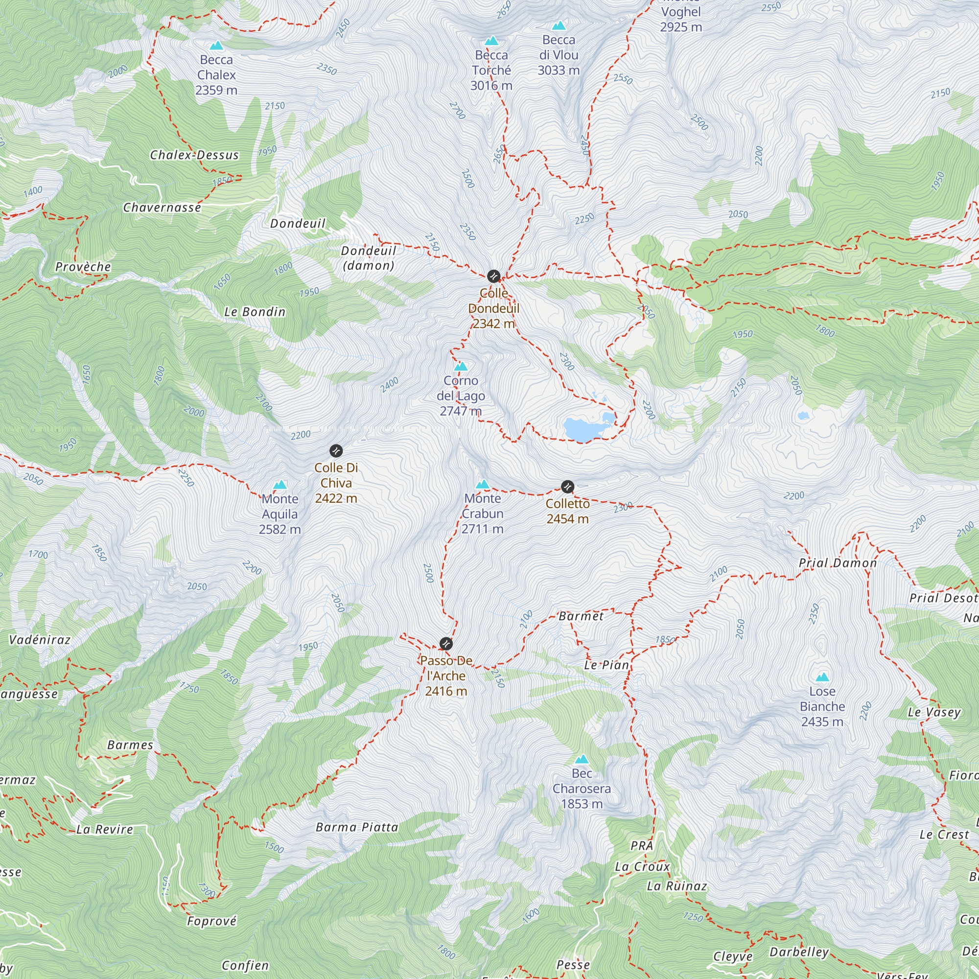 Bivacco Crabun map