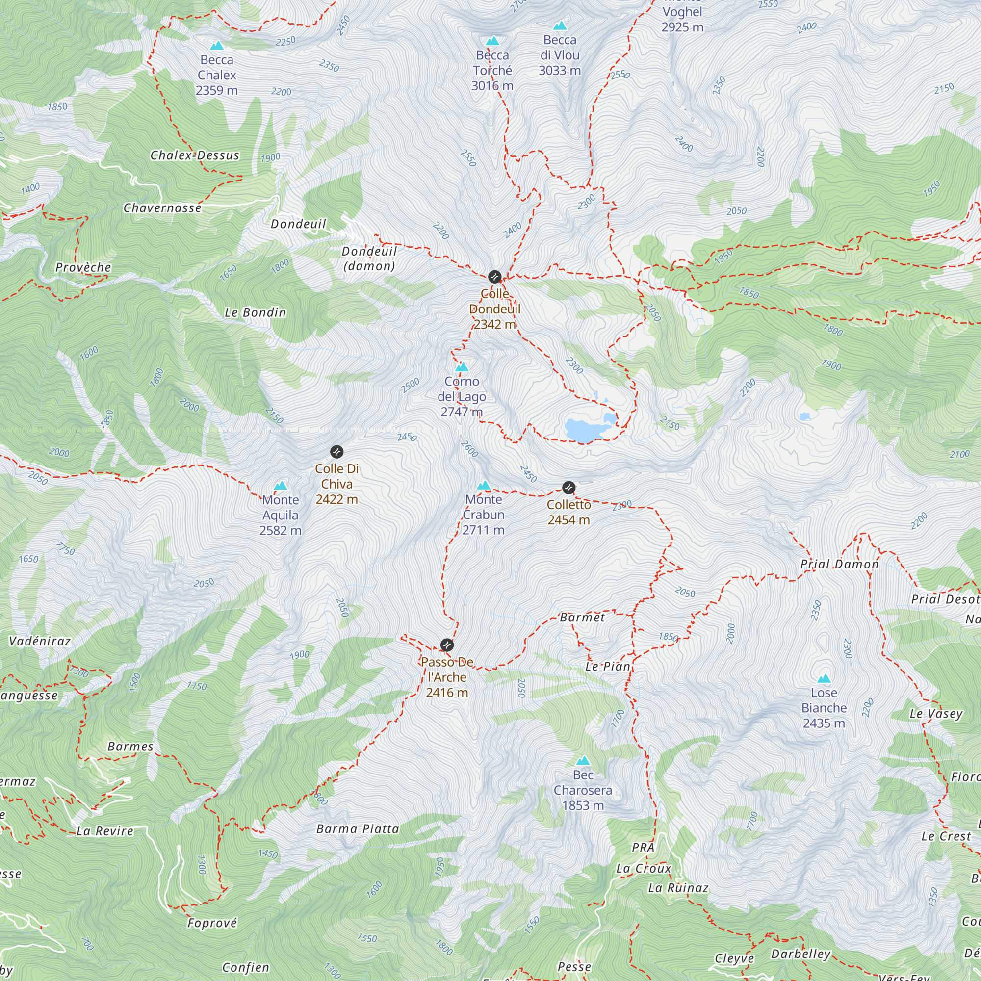 Bivacco Crabun map