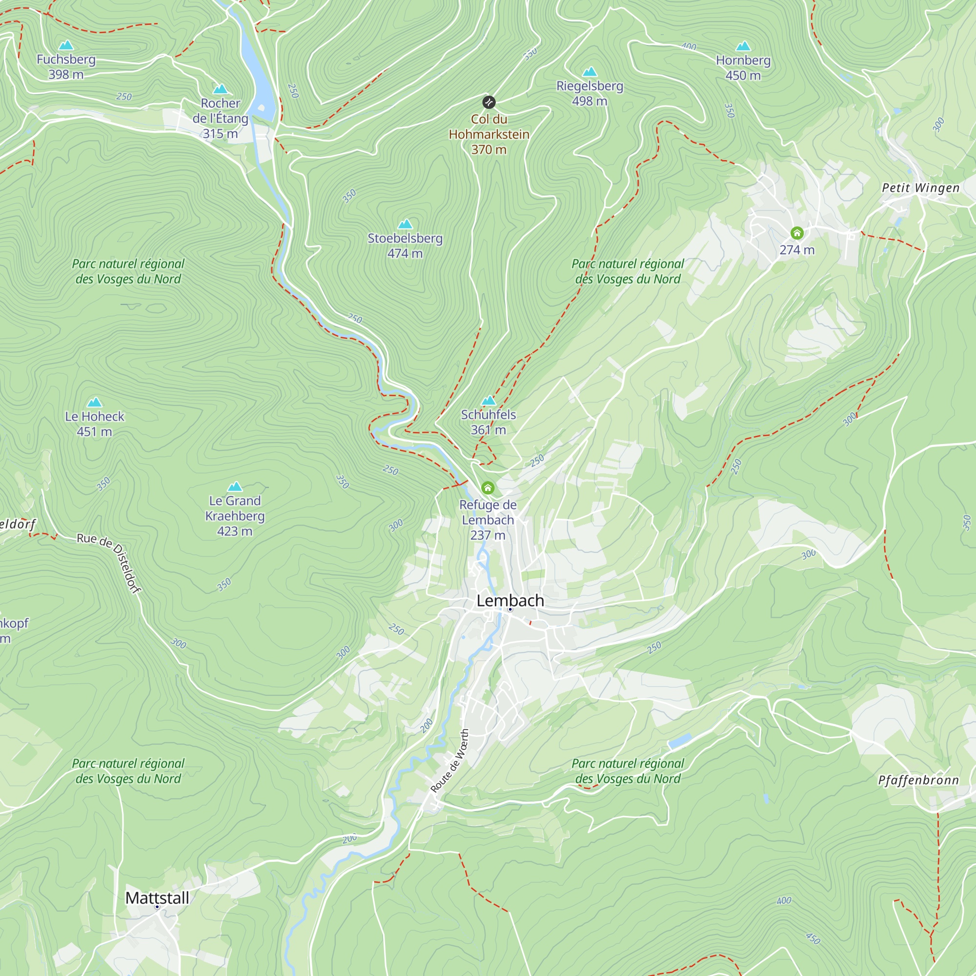 Refuge de Lembach map