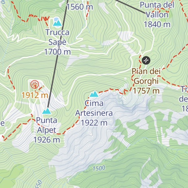 Map of Cima Artesinera