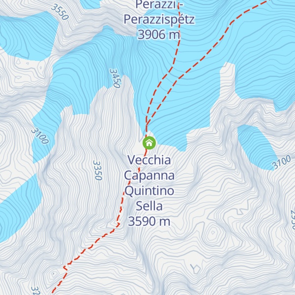 Map of Rifugio Quintino Sella al Felik