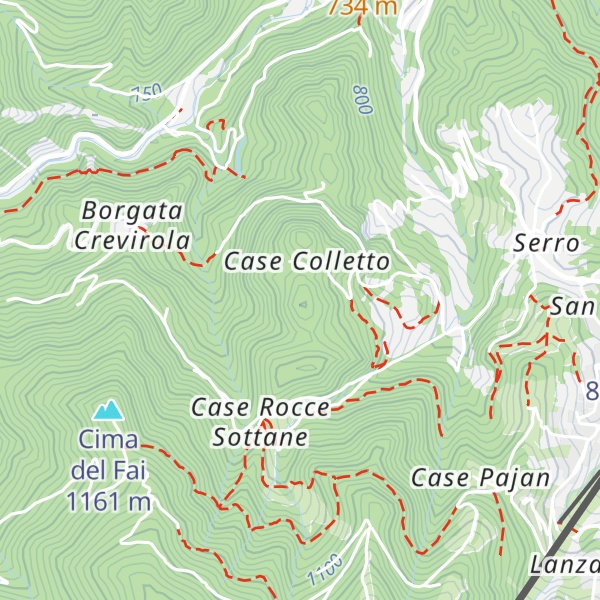 Map of Cima Colletto