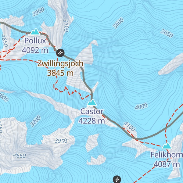 Map of Castor Nordgipfel
