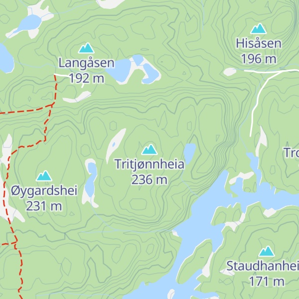Map of Tritjønnheia
