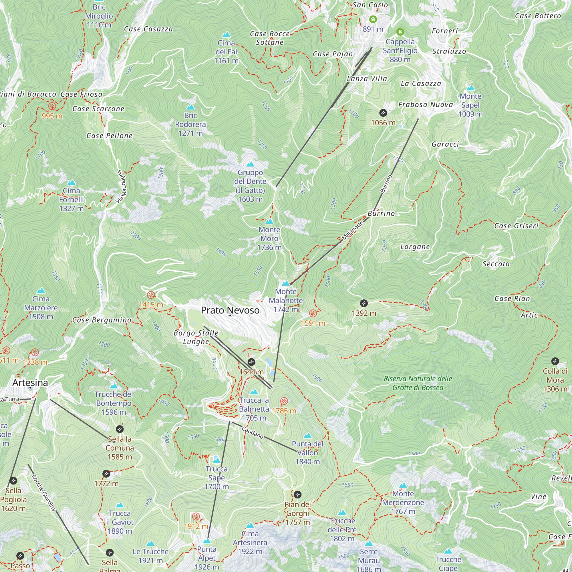 Baita Malanotte map