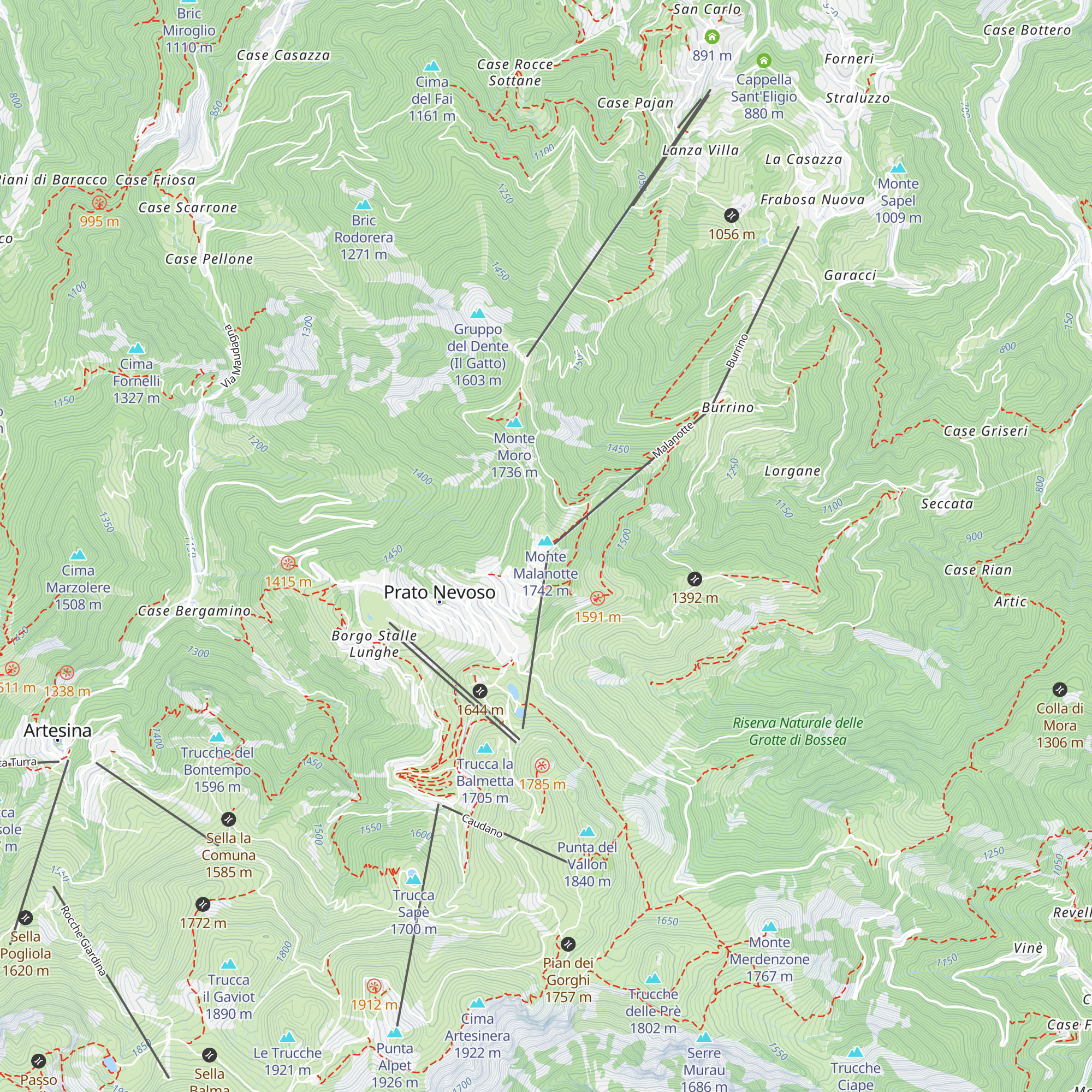 Baita Malanotte map