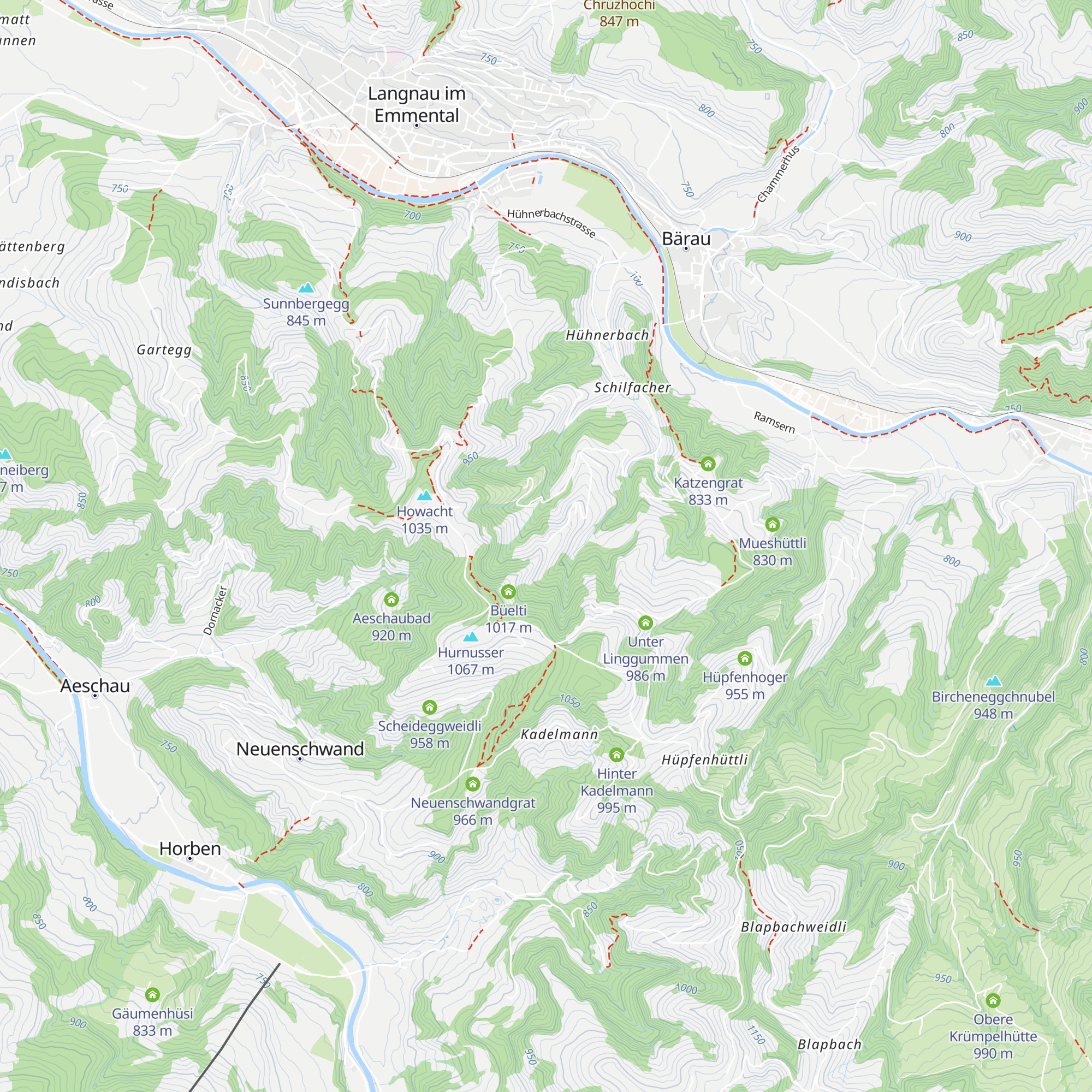 Hühnerbachbühl map