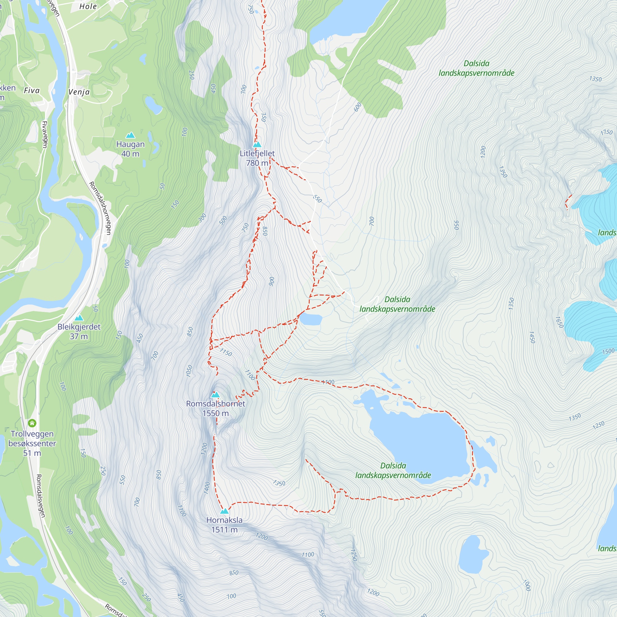 Hornvatnhytta map