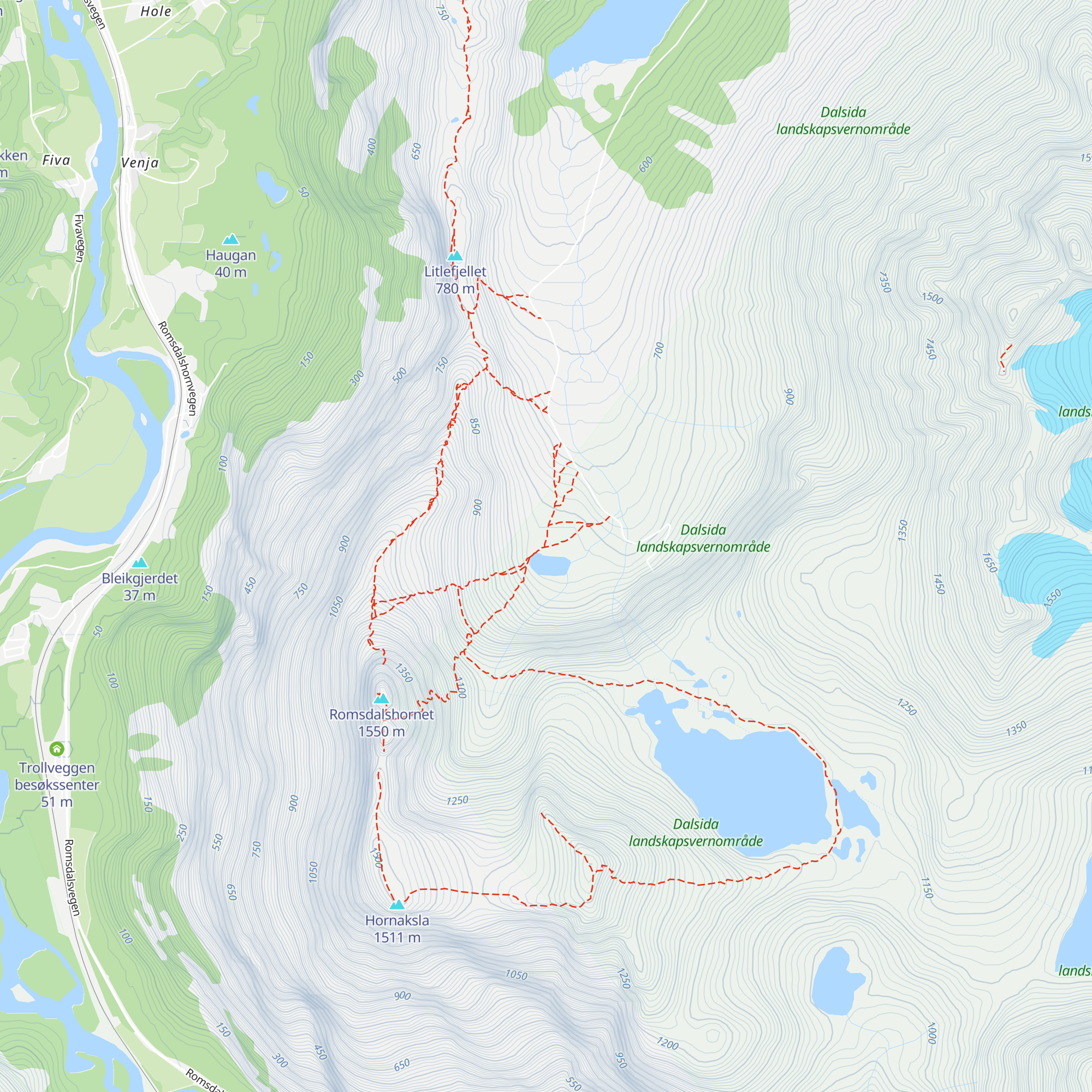 Hornvatnhytta map