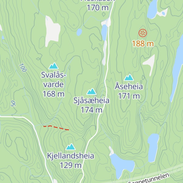 Map of Sjåsæheia