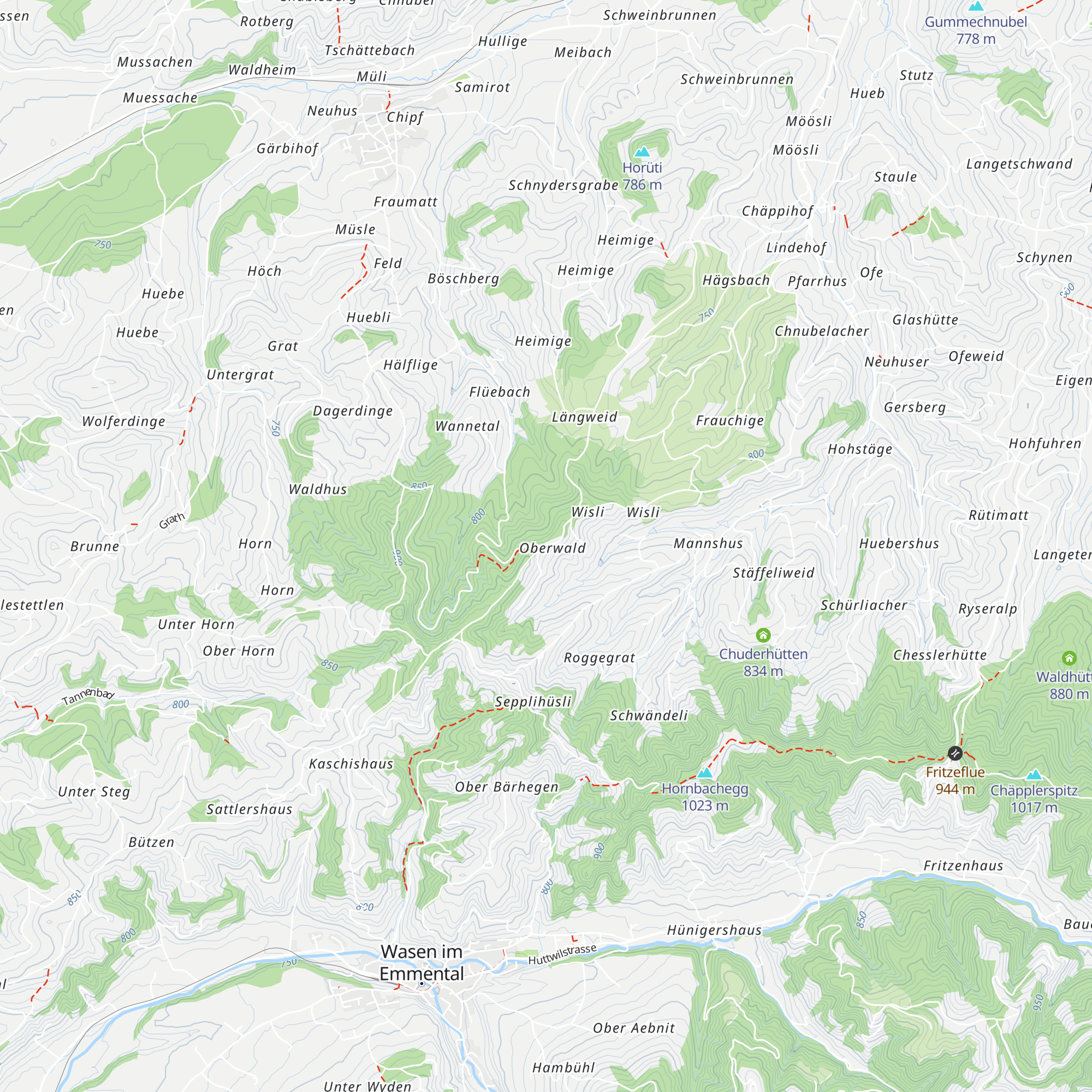 Restaurant Hirschen Oberwald map