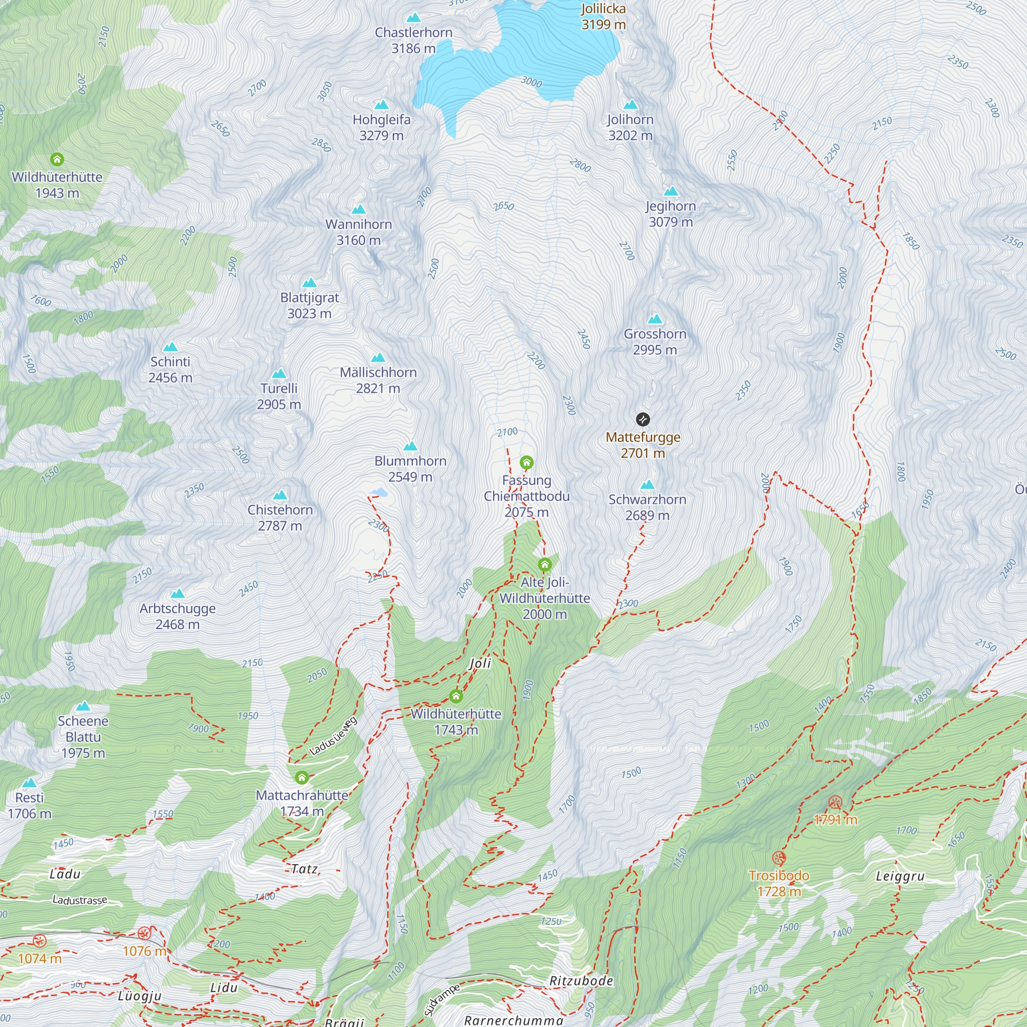 Brunnenstube Chiamattbodu map