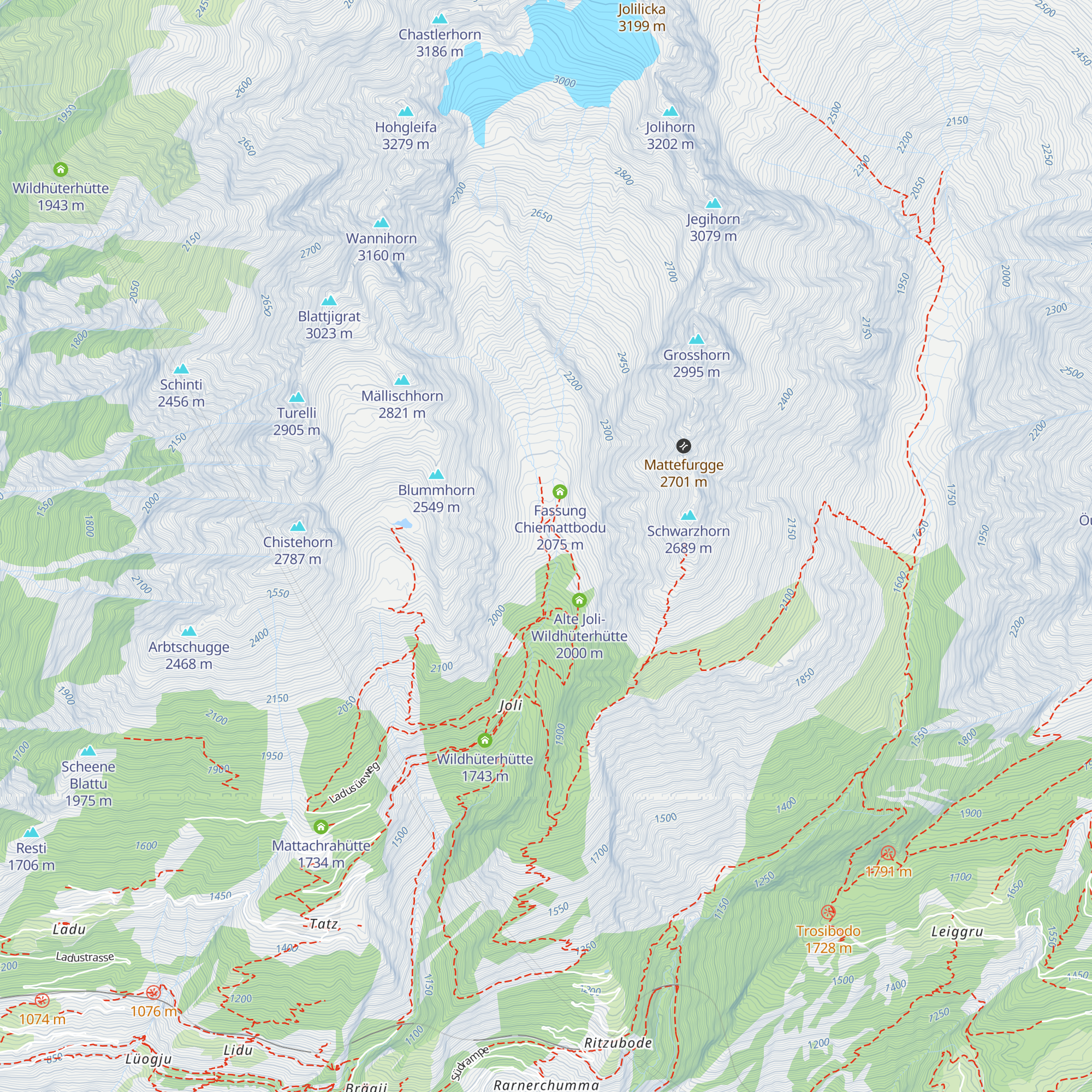 Brunnenstube Chiamattbodu map
