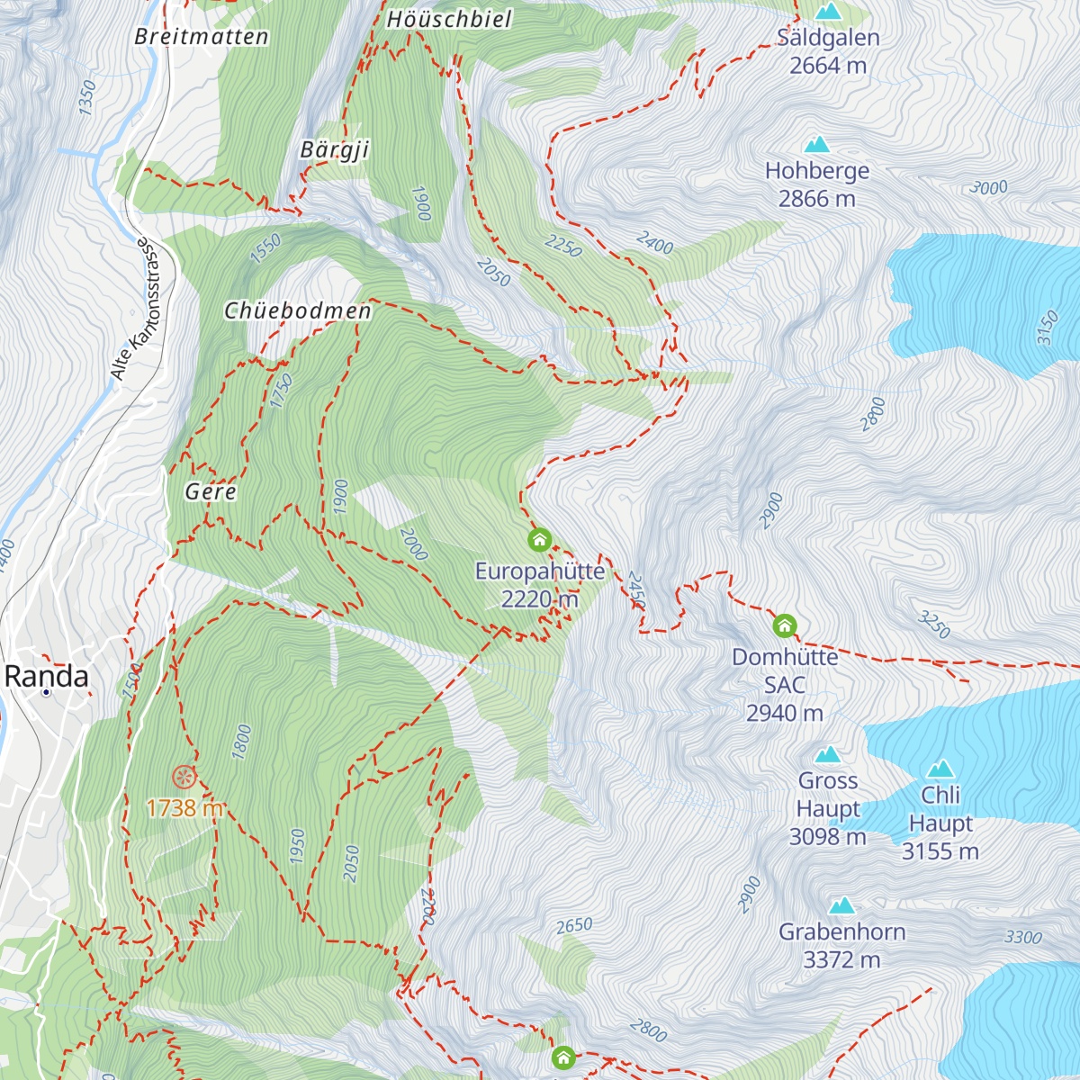 Europahütte map