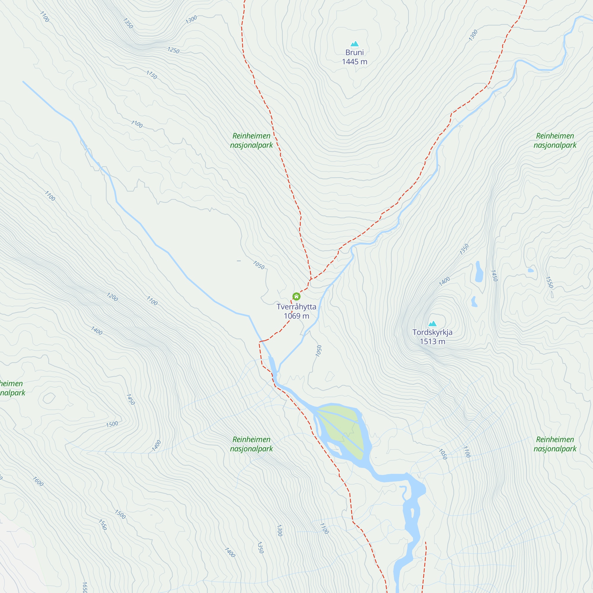 Tverråhytta map