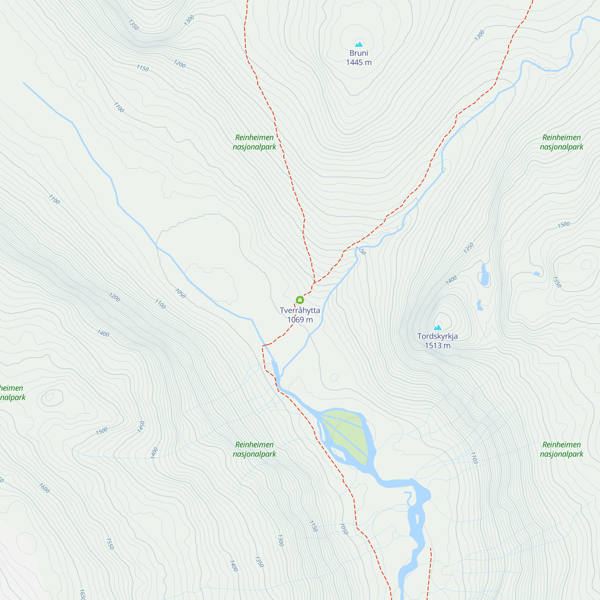 Tverråhytta map