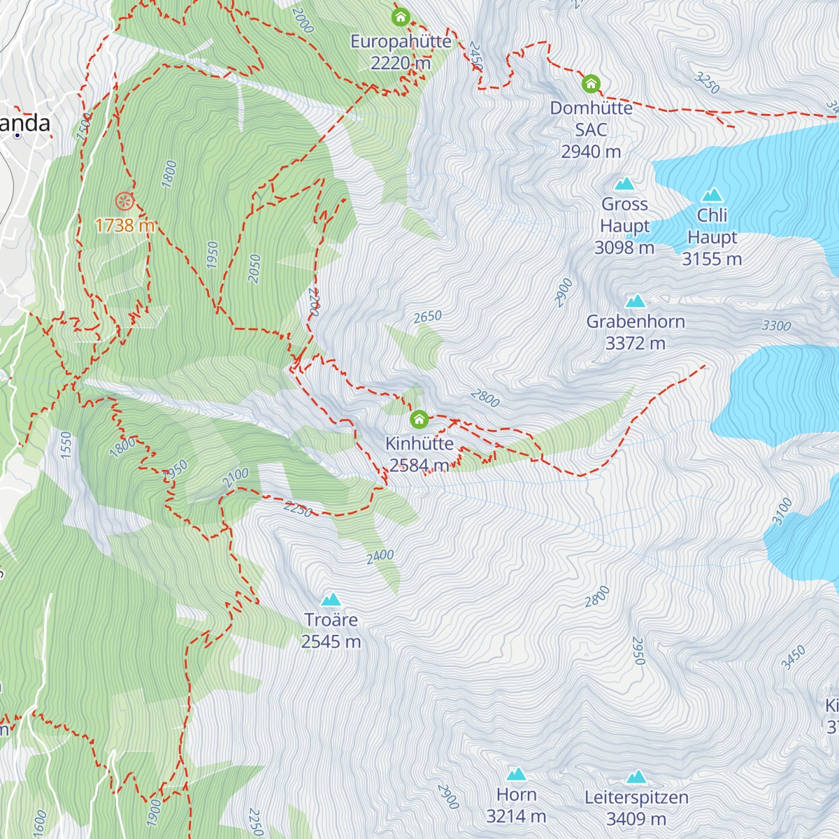 Kinhütte map