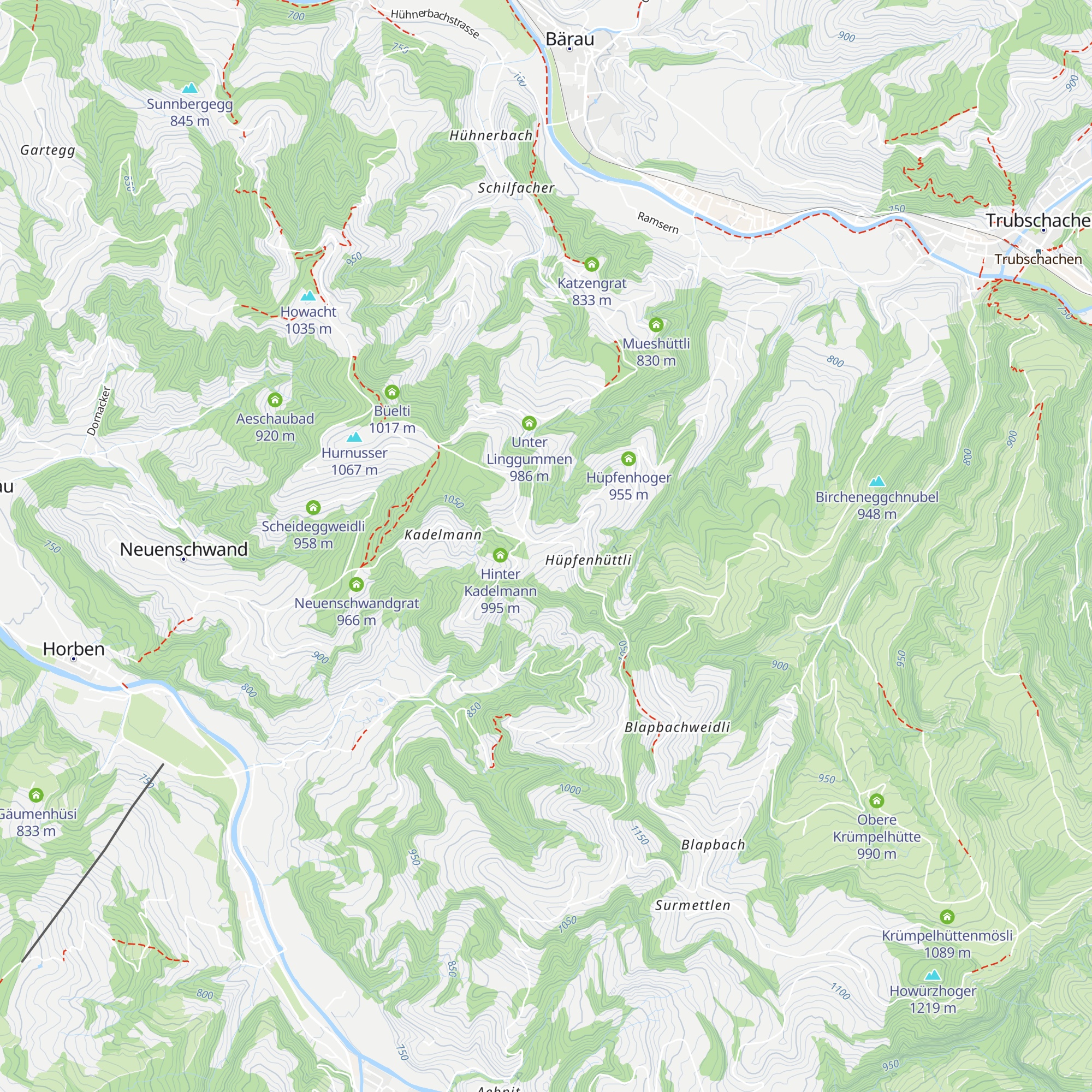 Hüpfenboden map