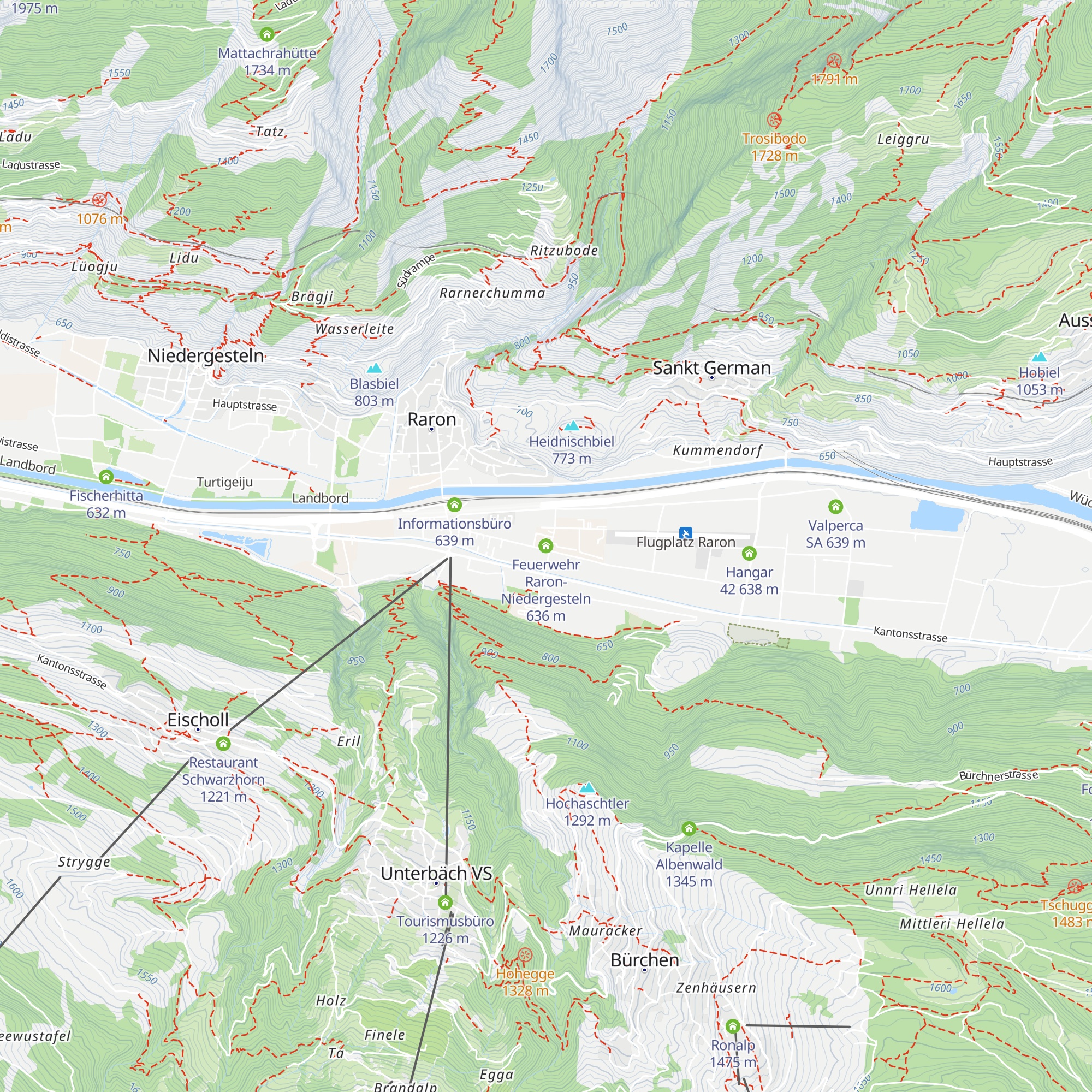 Feuerwehr Raron-Niedergesteln map