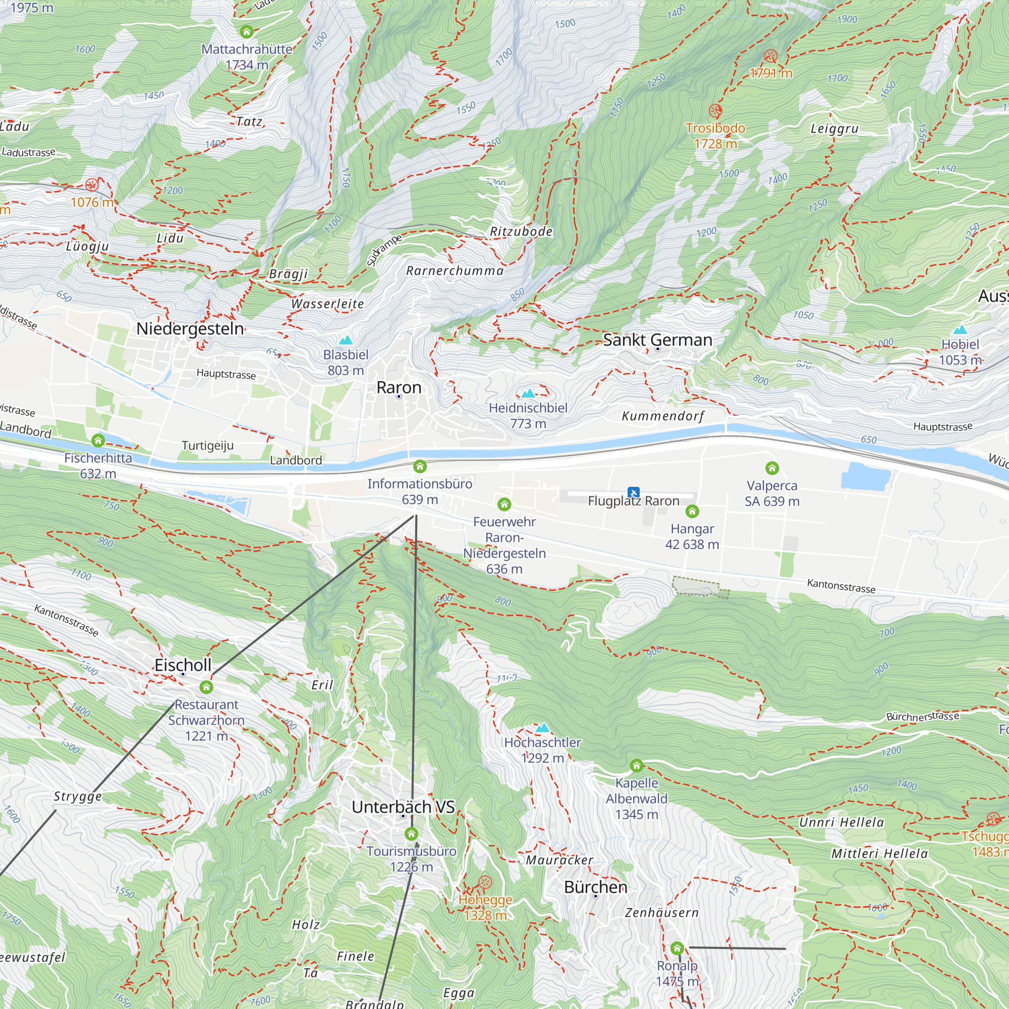 Feuerwehr Raron-Niedergesteln map