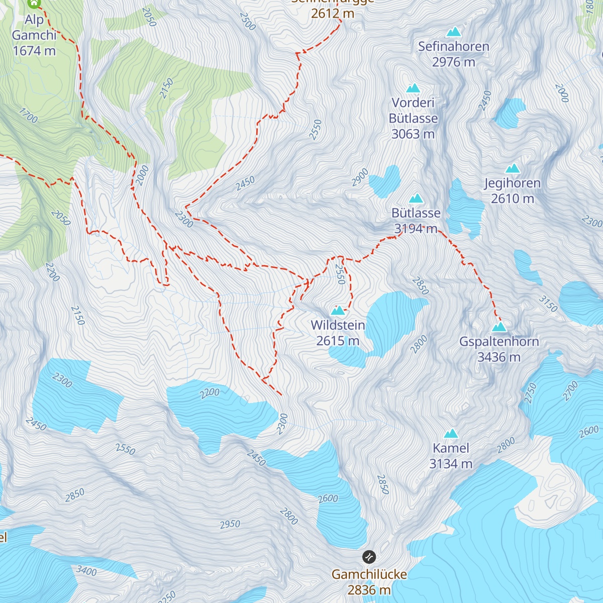 Gspaltenhornhütte SAC map