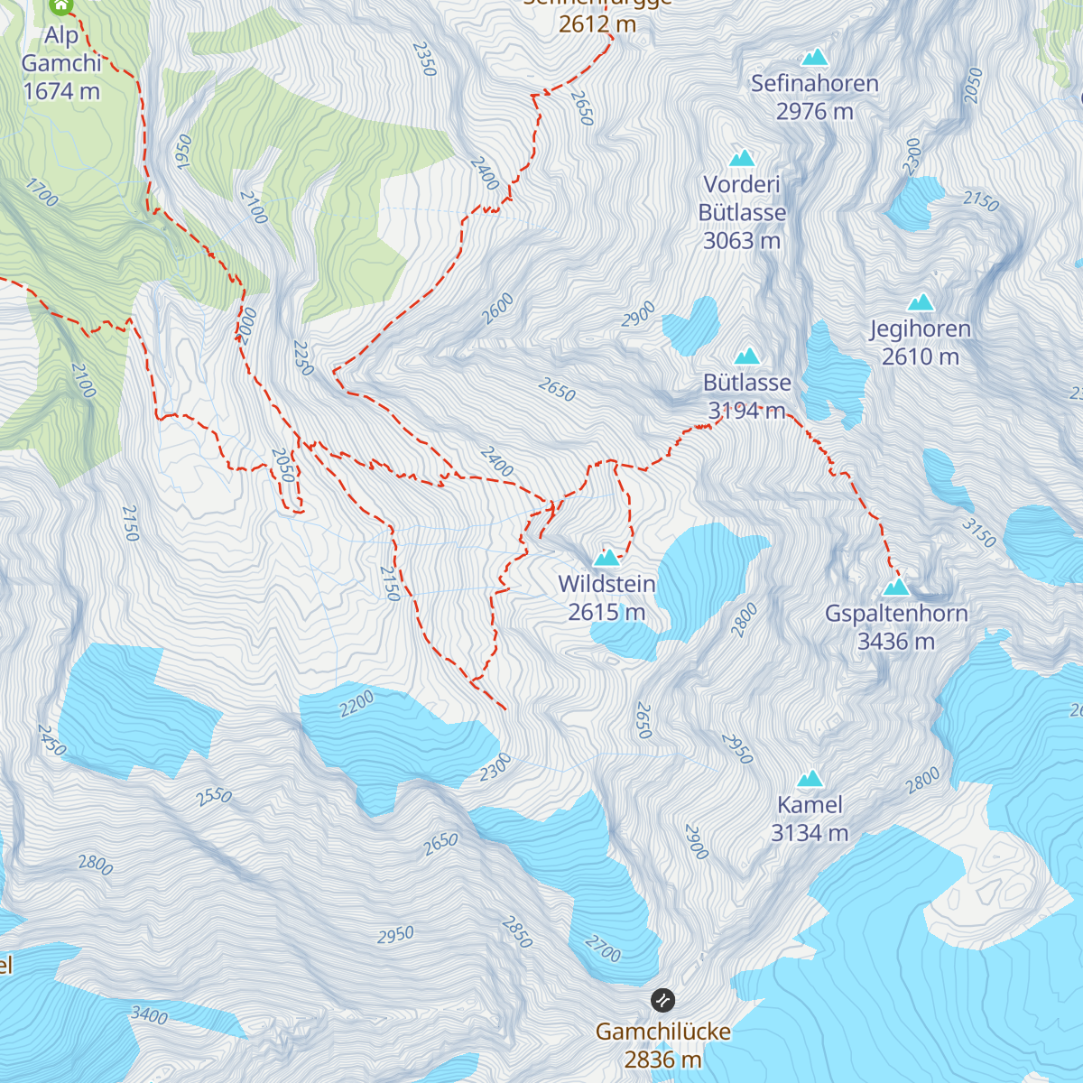 Gspaltenhornhütte SAC map