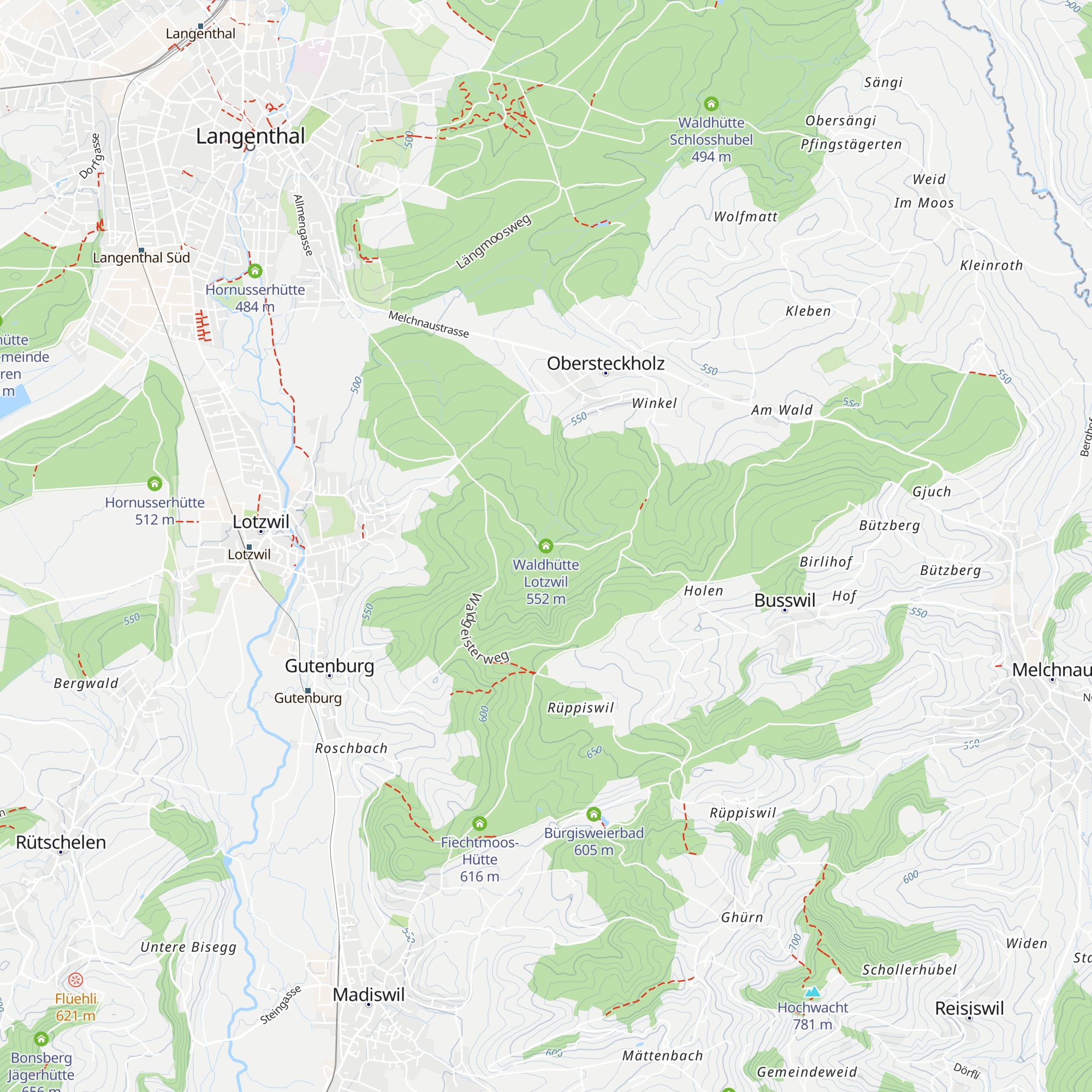 Waldhütte Lotzwil map