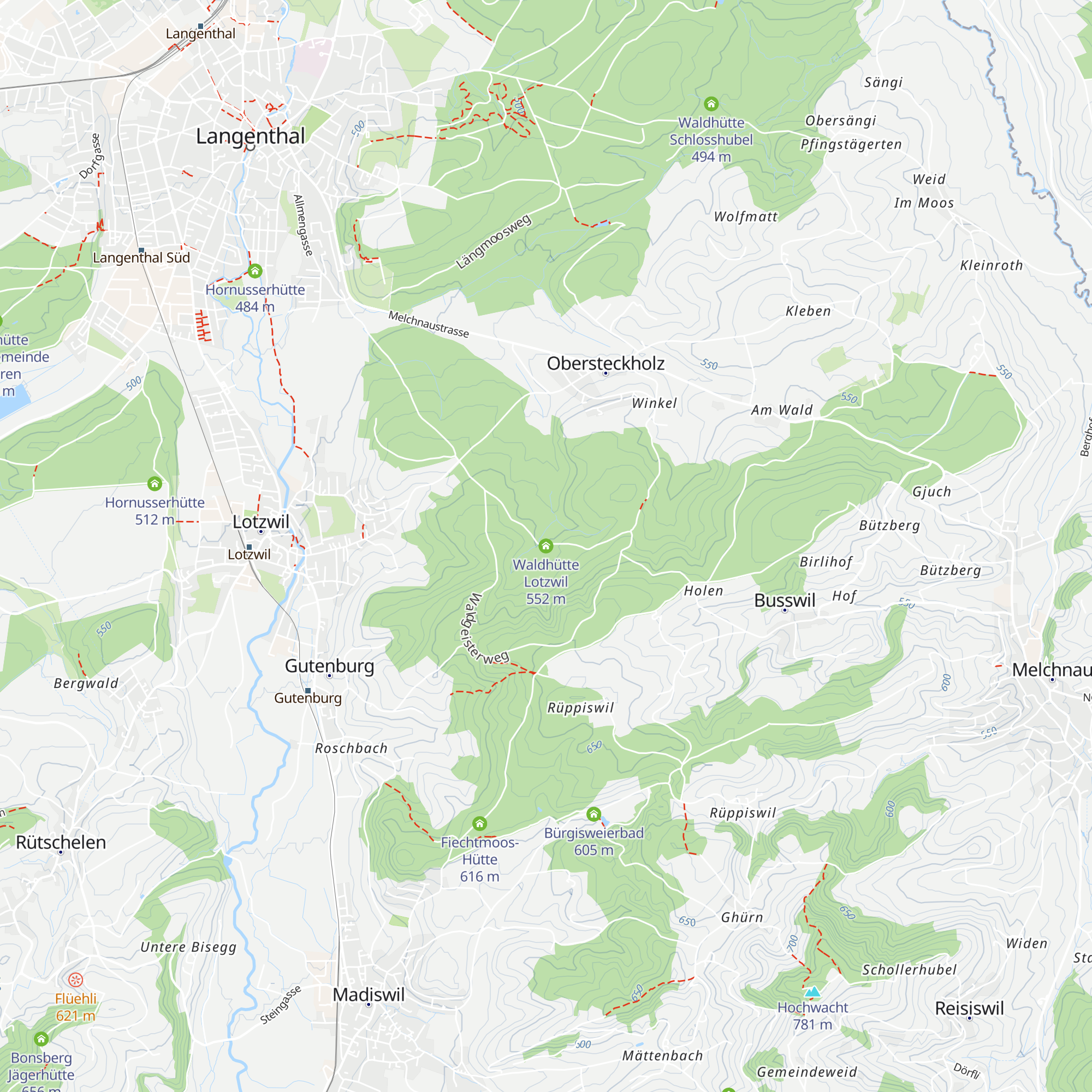 Waldhütte Lotzwil map